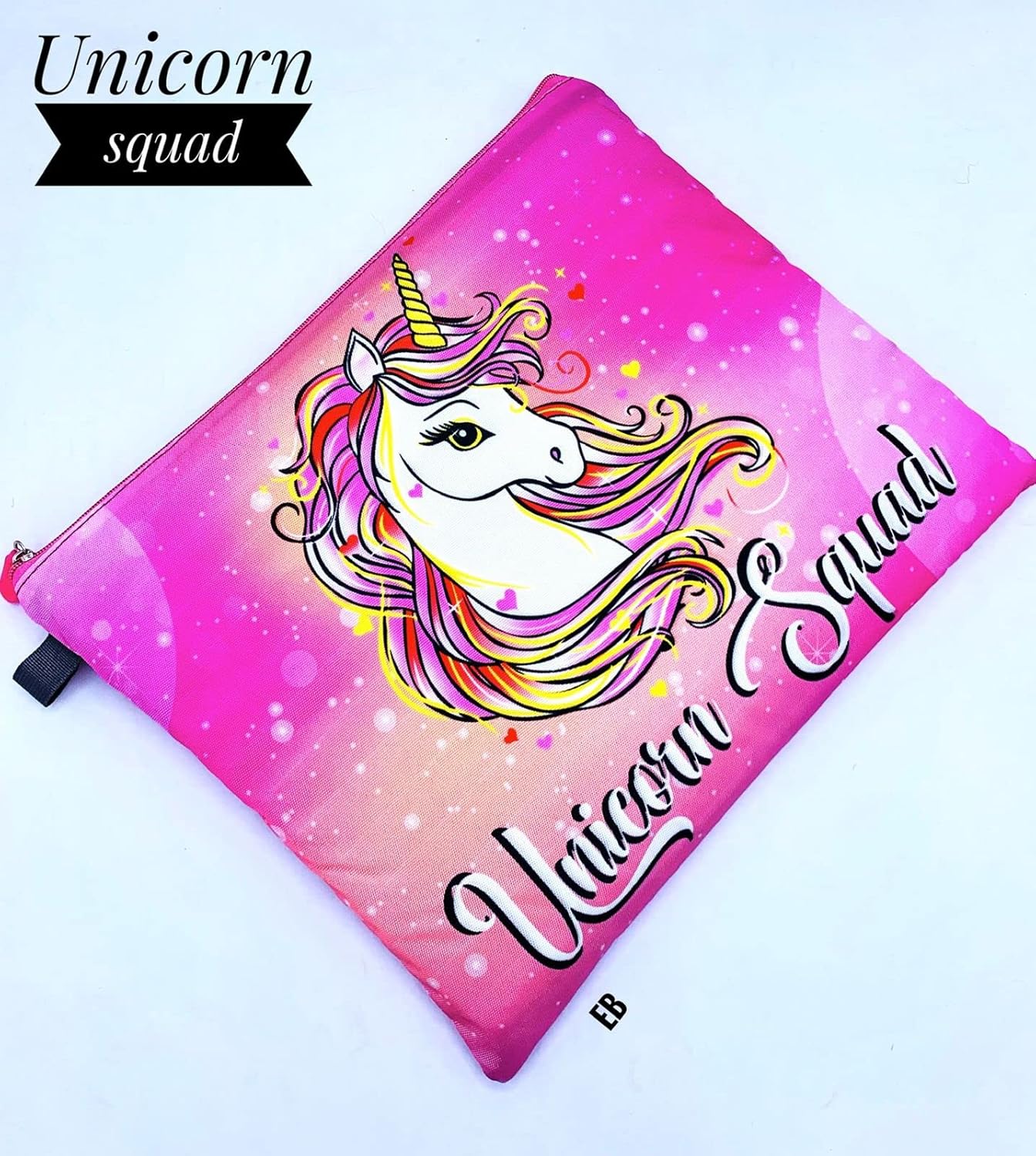 Echoboomers Waterproof Pink Unicorn Printed Laptop Bag | Multi-Color Laptop Sleeve, Case, Cover Pouch | Office/College Bag with Accessory Organizer & Front Pocket for Men & Women