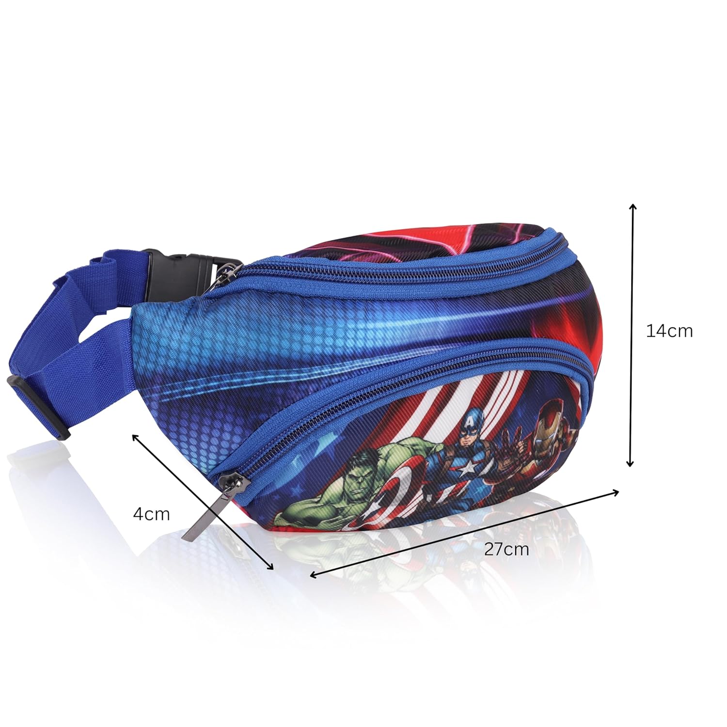 Echo Boomers Blue Avengers Print Kids Waist Hip Pouch Bag Pack