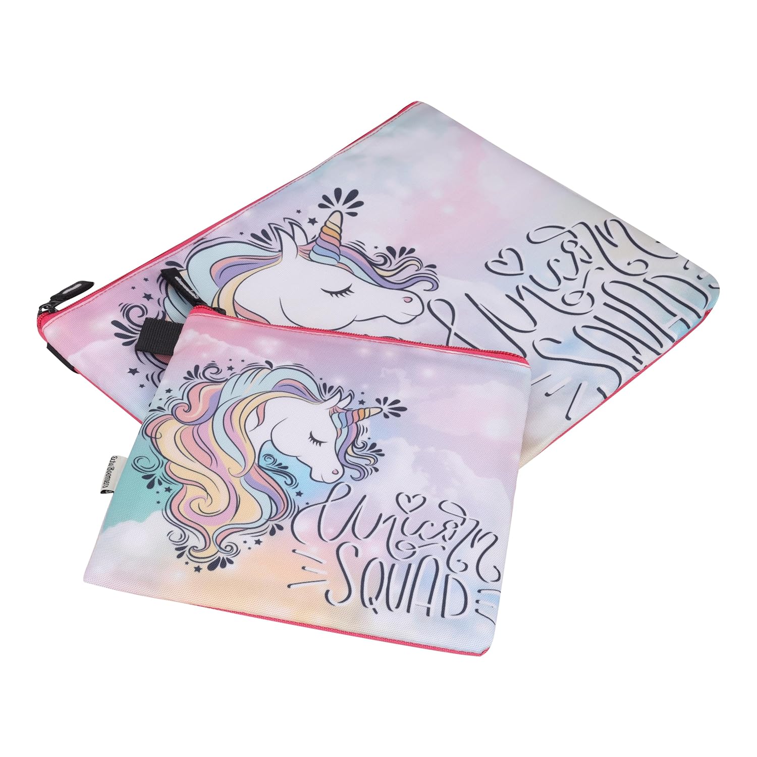 New Twin Unicorn Squad Printed Combo Folder Set Jr. | A4 & Mini Water-Resistant Folders | Cushioned, Padded, Stylish & Washable | Perfect for Documents, Gadgets, Art Supplies.