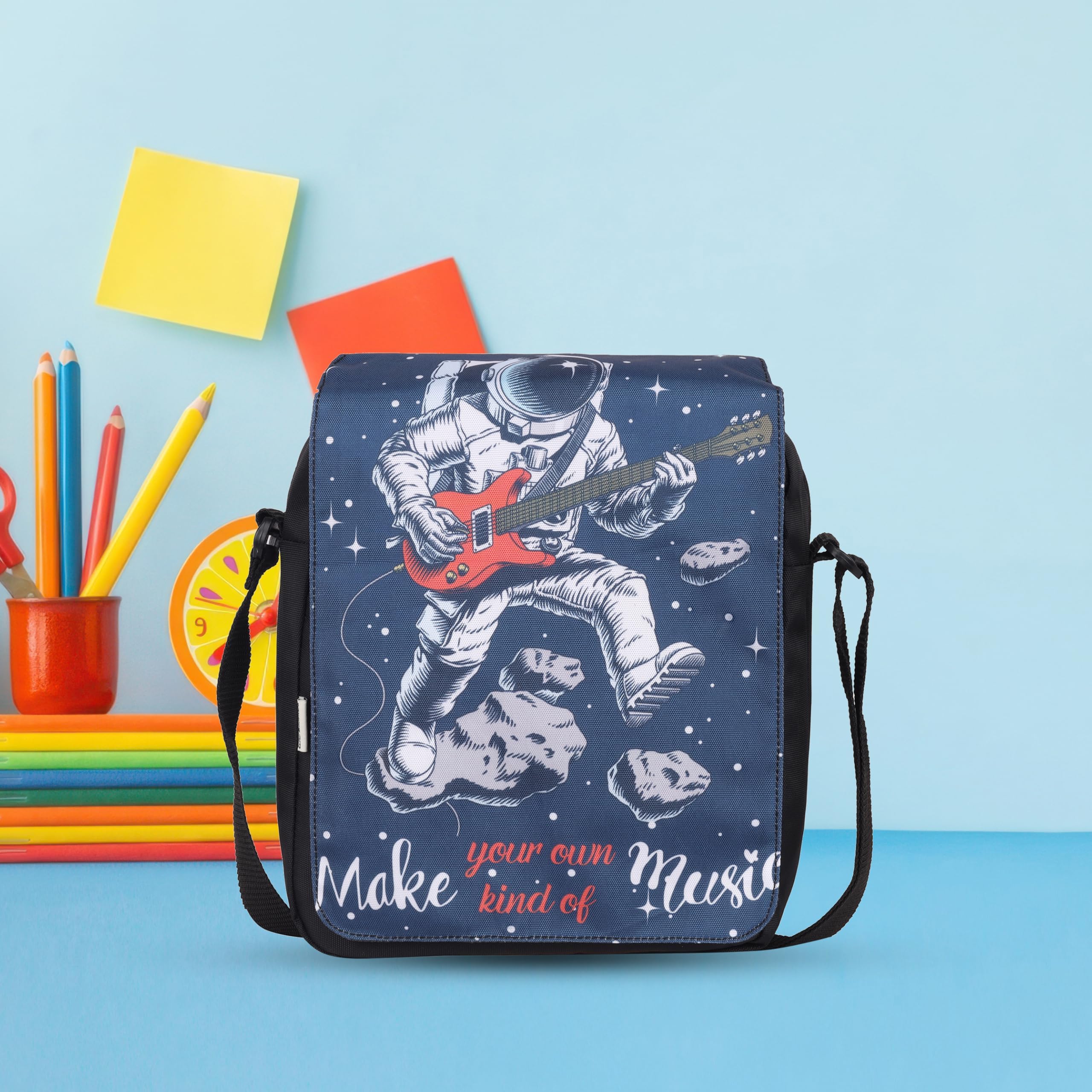 Echo Boomers Astronaut Printed Adjustable Shoulder Strap | Water-Resistant | Anti-Theft Design | Compact & Lightweight Sling