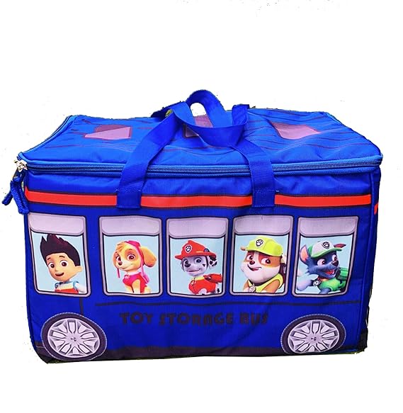 ECHO BOOMERS Paw Patrol Print Toy Storage Box -Foldable Laundry Basket with Lid & Handles | Multipurpose Clothes Storage Basket & Toy Organizer | Durable Laundry Hamper for Clothes & Toys
