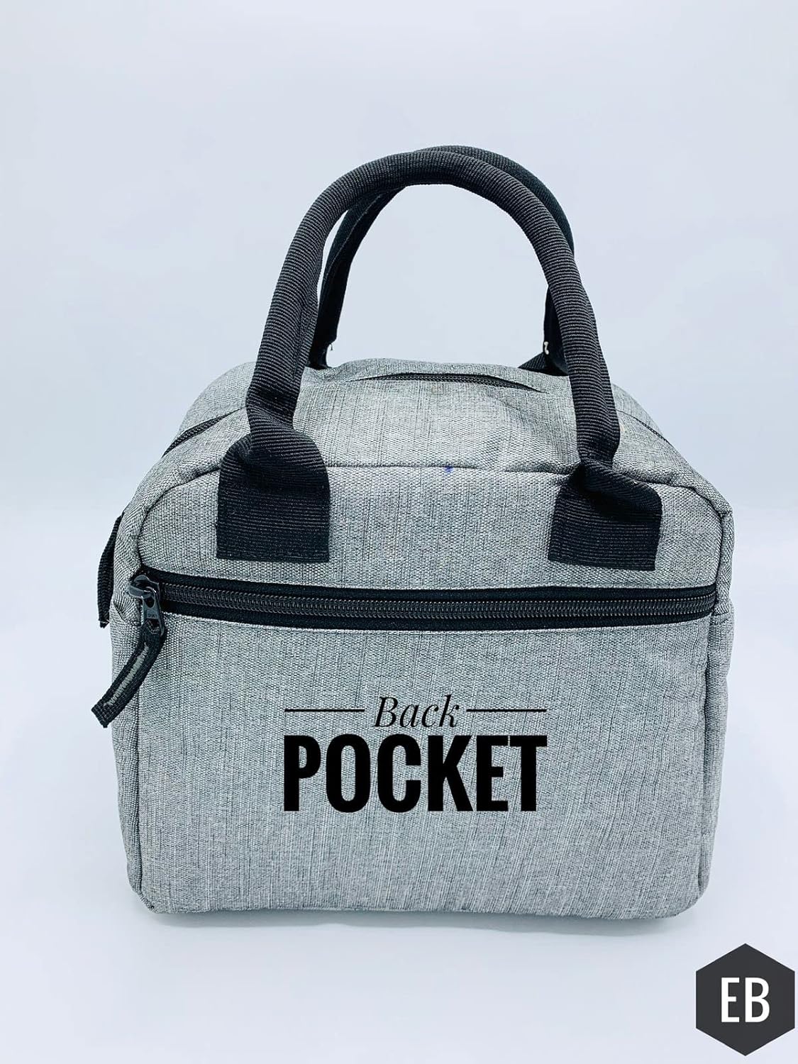 Echo Boomers Silver Colour Solid Textured Insulated Tiffin Lunch Bag with Multi Zipper Pockets