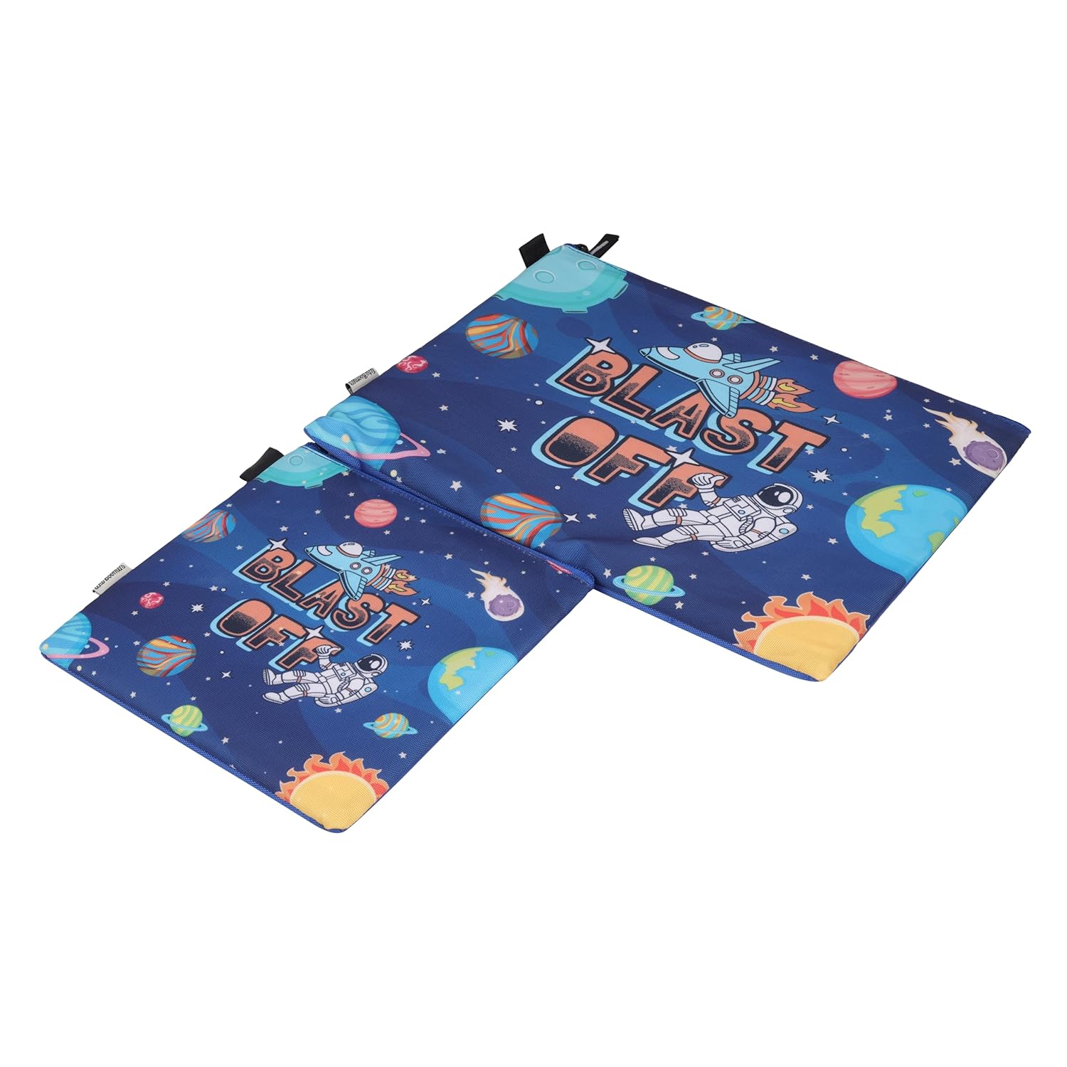 New Twin Astronaut in Space Printed Combo Folder Set Jr. | A4 & Mini Water-Resistant Folders | Cushioned, Padded, Stylish & Washable | Perfect for Documents, Gadgets, Art Supplies