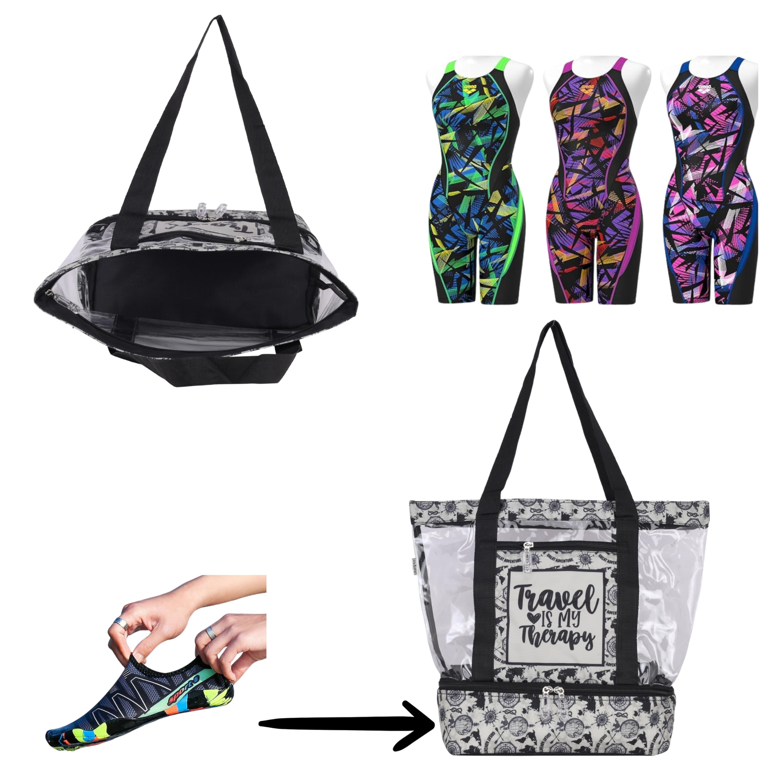 Echo Boomers Black Transparent Shoulder Bag