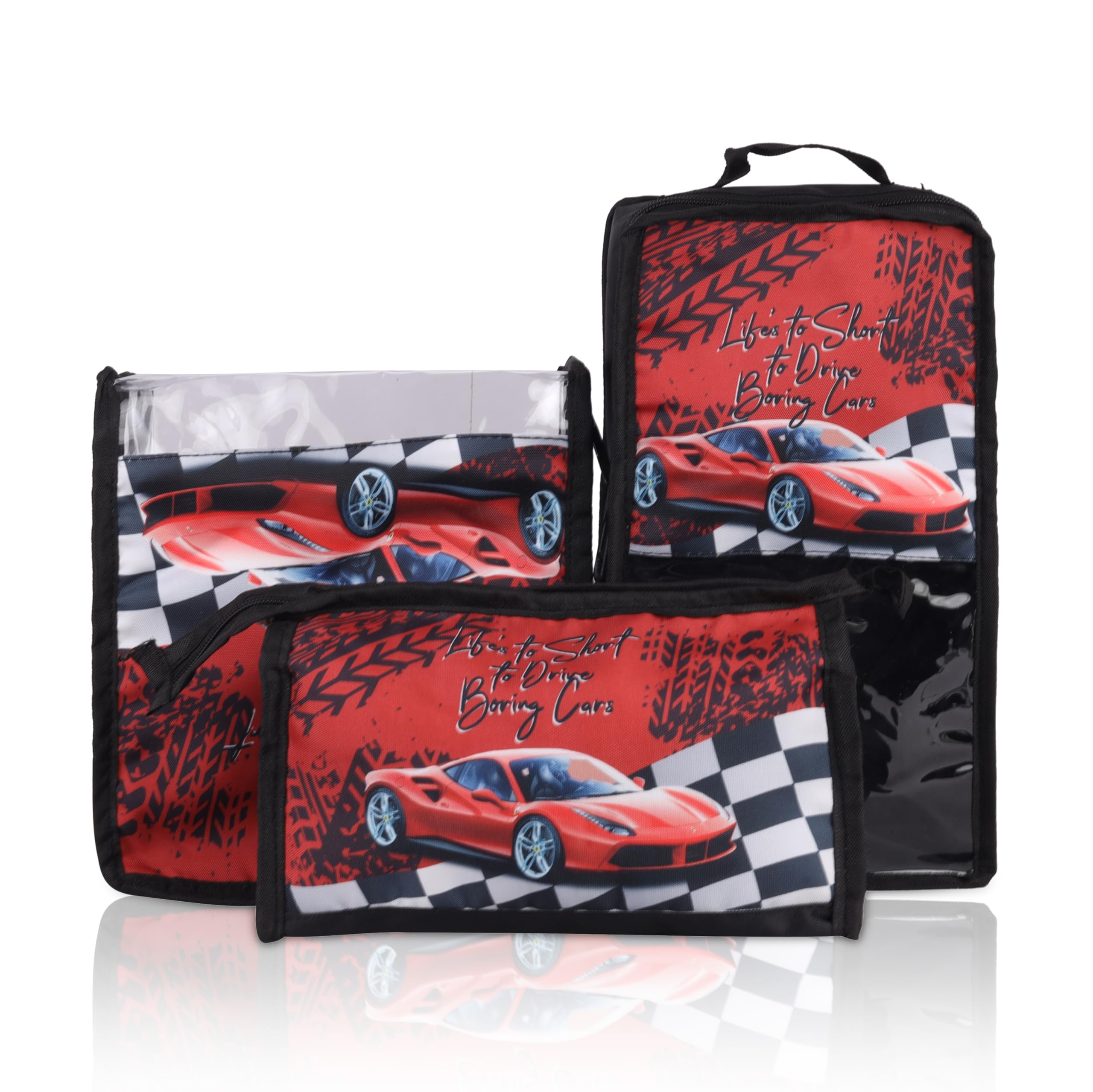 Echo Boomers Astronaut 3-Piece Travel Organizer Set - Navy Blue, Packing Cubes with Unique Print.