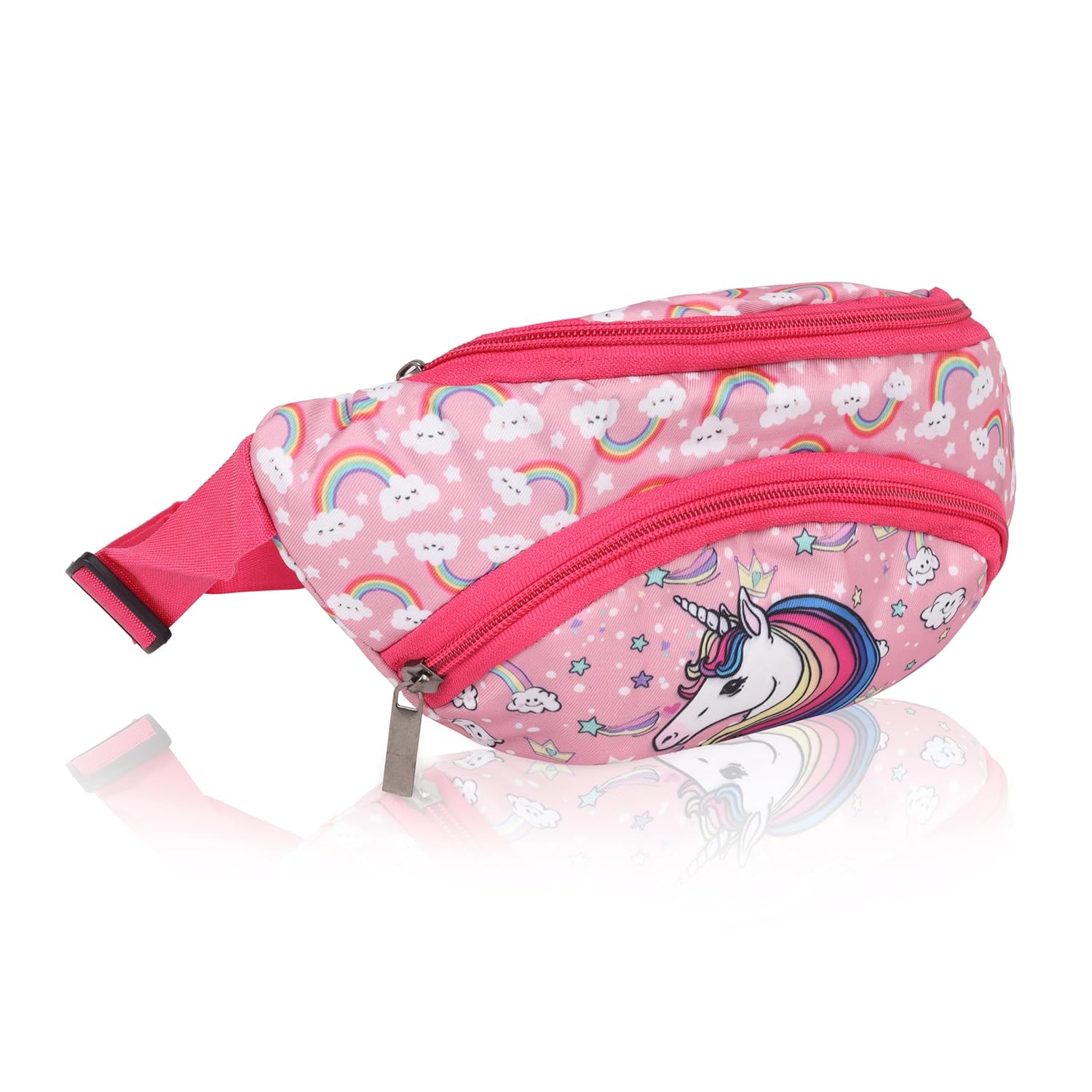 Echo BoomersPink Unicorn Print t Waist Bag – Multi-Purpose Belt Bag, Hip Bag, Crossbody Travel Pouch for Men, Women, Kids – Stylish, Lightweight, and Durable Waist Pack for Travel, Sports, Hiking