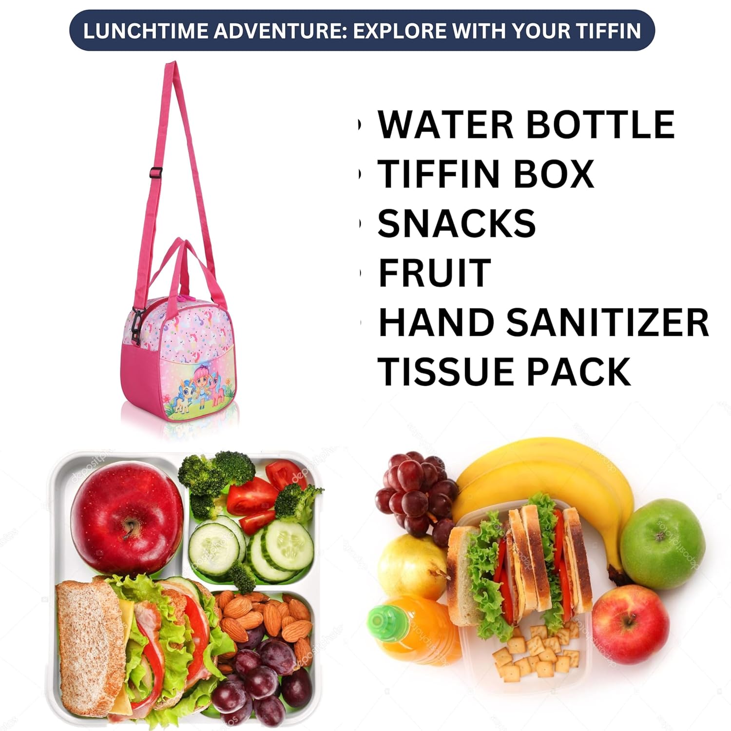 Echo Boomers Horse Print Lunch Bag - Perfect for Short Breaks - Superior Thermal Protection for Hot/Cold Meals - Ideal for School, Office, and Travel