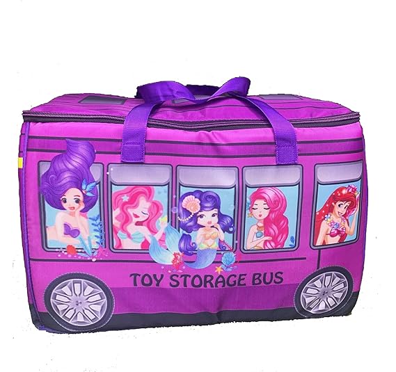 ECHO BOOMERS mermaid print Toy Storage Box with Lid | Foldable Laundry Basket for Clothes & Toys | Multipurpose Storage Organizer | Clothes Storage Basket & Laundry Hamper with Lid