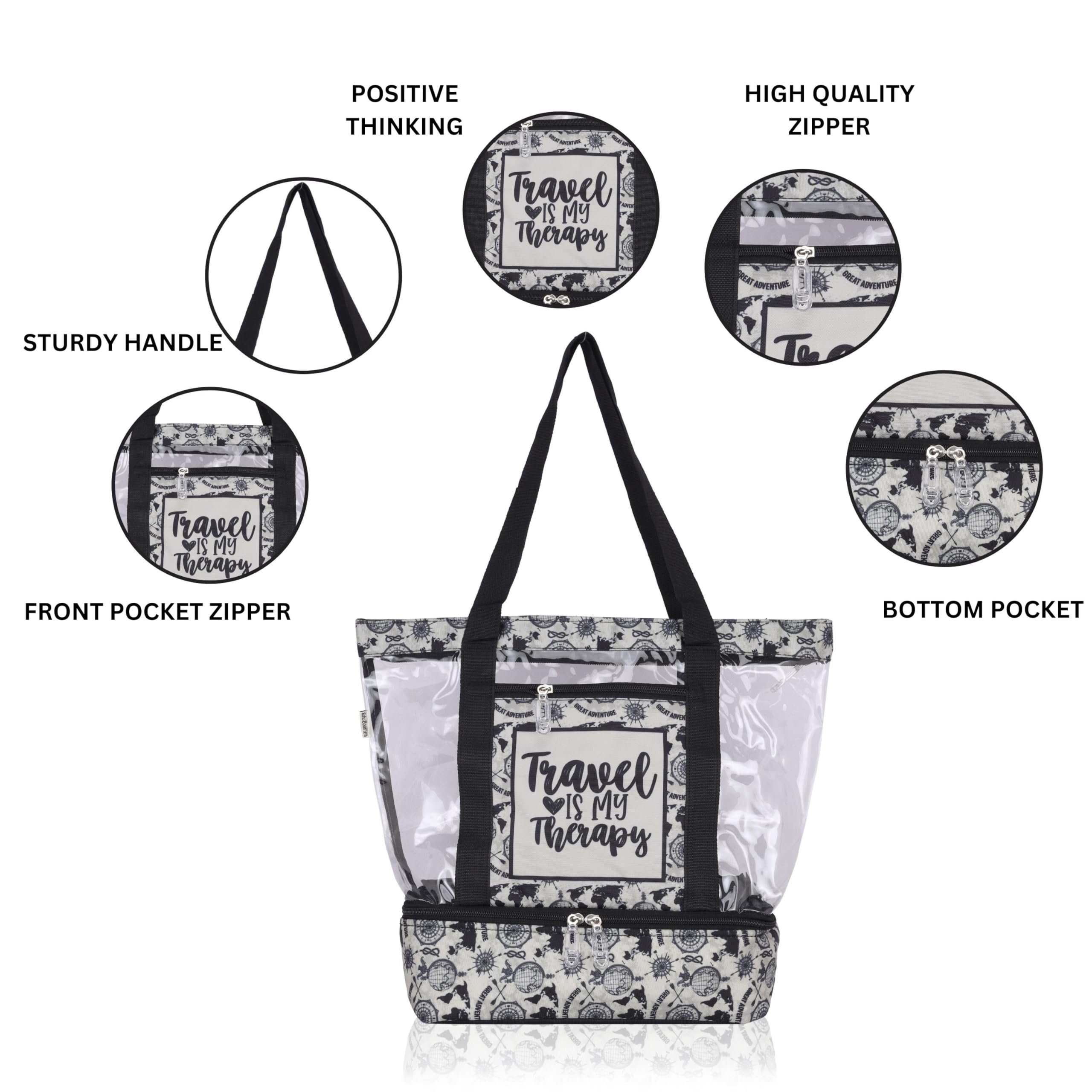 Echo Boomers Black Transparent Shoulder Bag