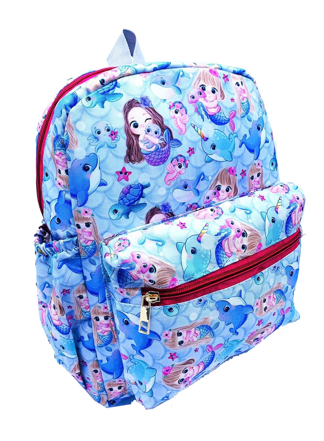 Echoboomers Mermaid Printed Casual Backpacks, 12 inch, Stylish and Trendy backpacks, Water Resistant and Lightweight Mini Bags