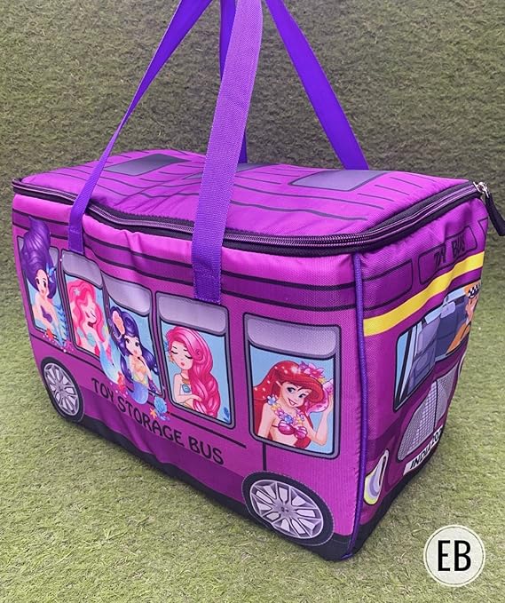 ECHO BOOMERS mermaid print Toy Storage Box with Lid | Foldable Laundry Basket for Clothes & Toys | Multipurpose Storage Organizer | Clothes Storage Basket & Laundry Hamper with Lid