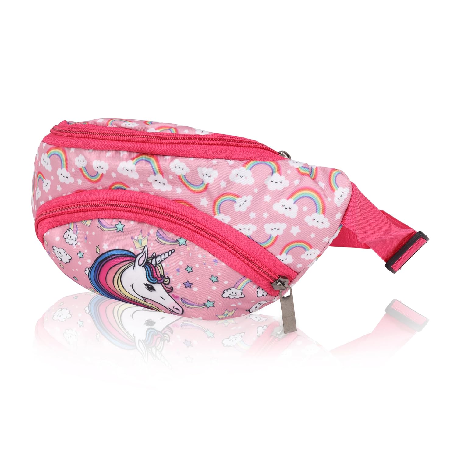 Echo BoomersPink Unicorn Print t Waist Bag – Multi-Purpose Belt Bag, Hip Bag, Crossbody Travel Pouch for Men, Women, Kids – Stylish, Lightweight, and Durable Waist Pack for Travel, Sports, Hiking