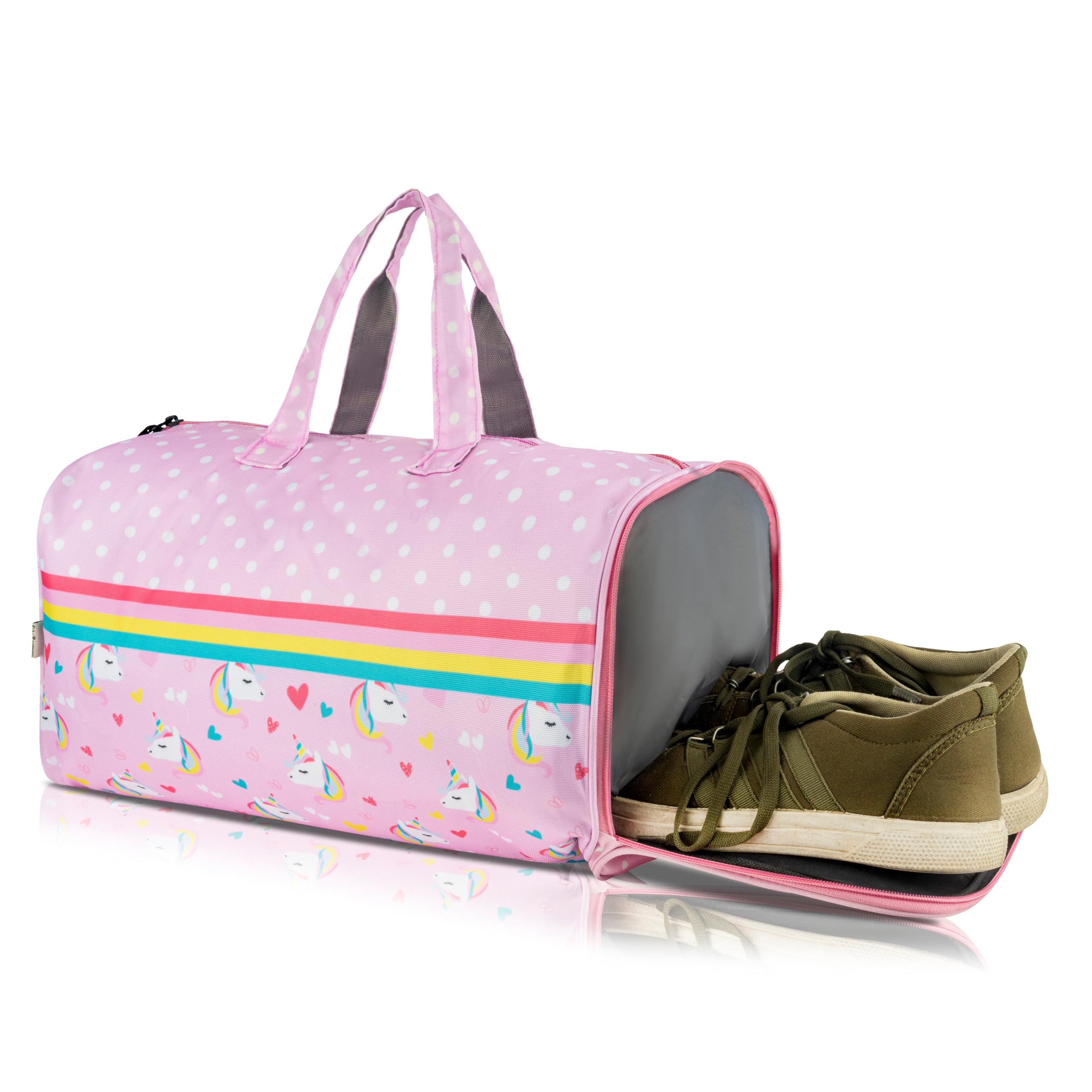 Echo Boomers Square Unicorn Print Duffle Bag – Stylish Travel & Gym Bag with Shoe Compartment