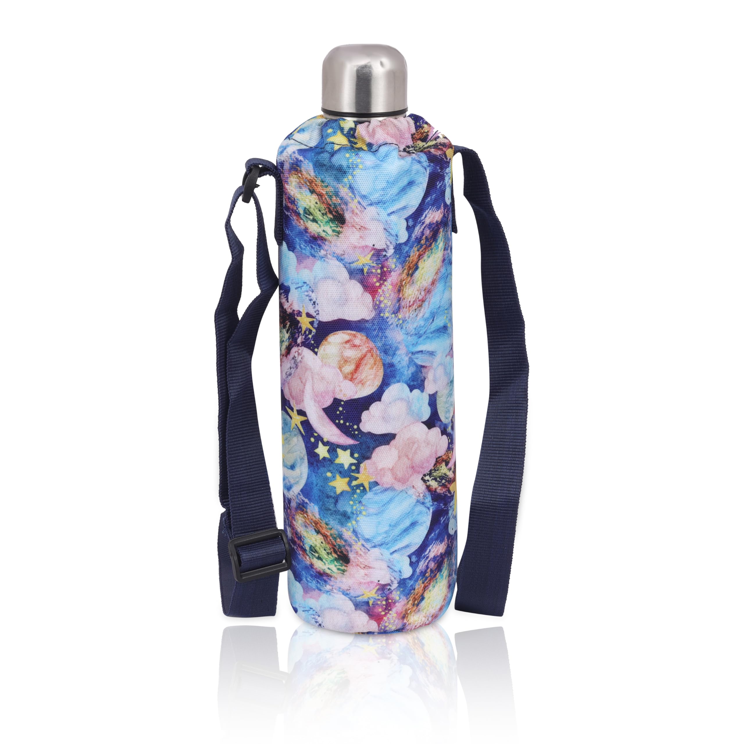 Echo Boomers Emoji Design Small Insulated Lunch Bag with Mesh Compartment & Water Bottle - Pink