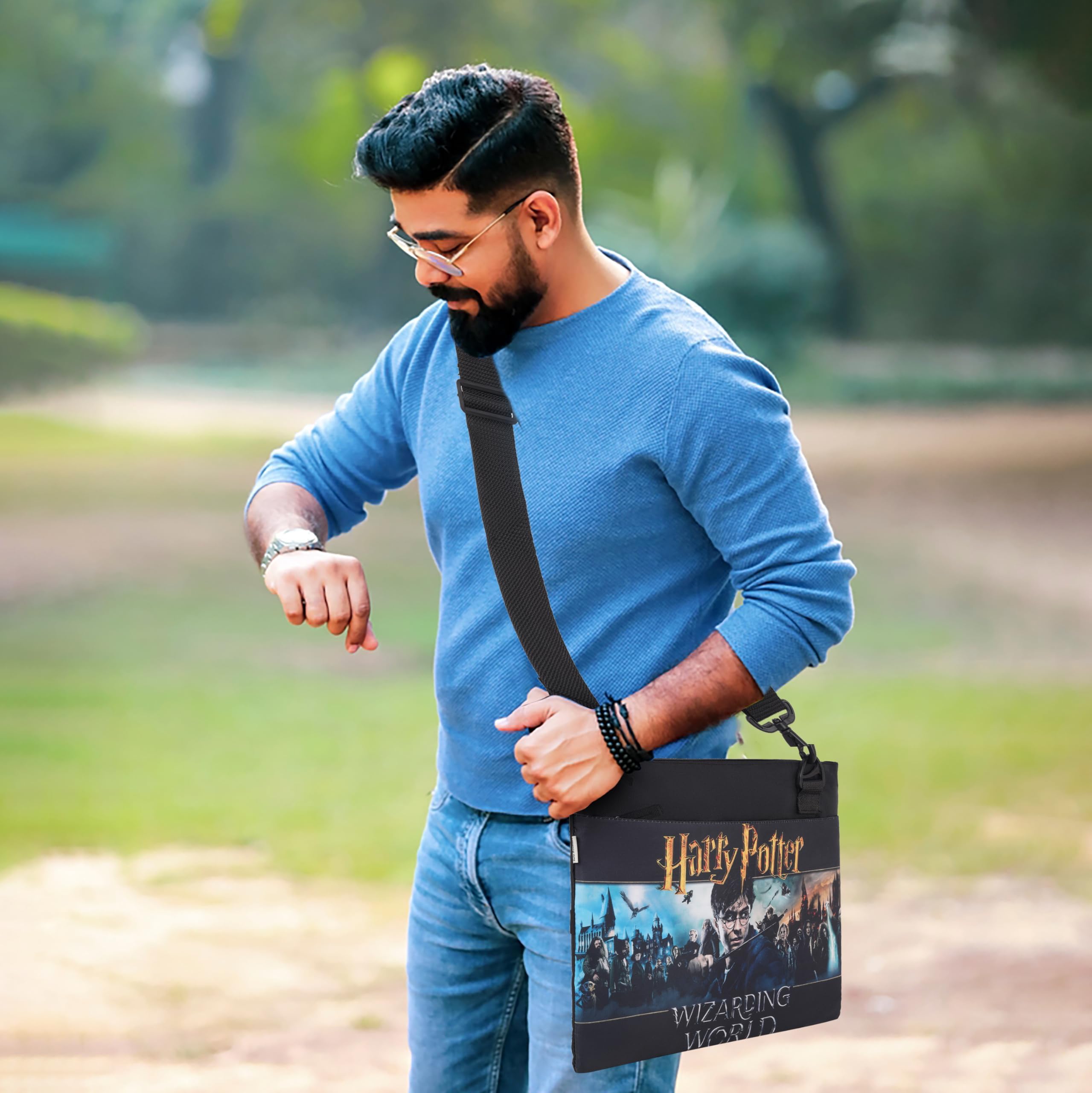 Echo Boomers Harry Potter Themed Design Exam & Activity Sling Bag | 3 Compartments | Cushioned & Detachable Strap | Ideal for Outdoor Travel