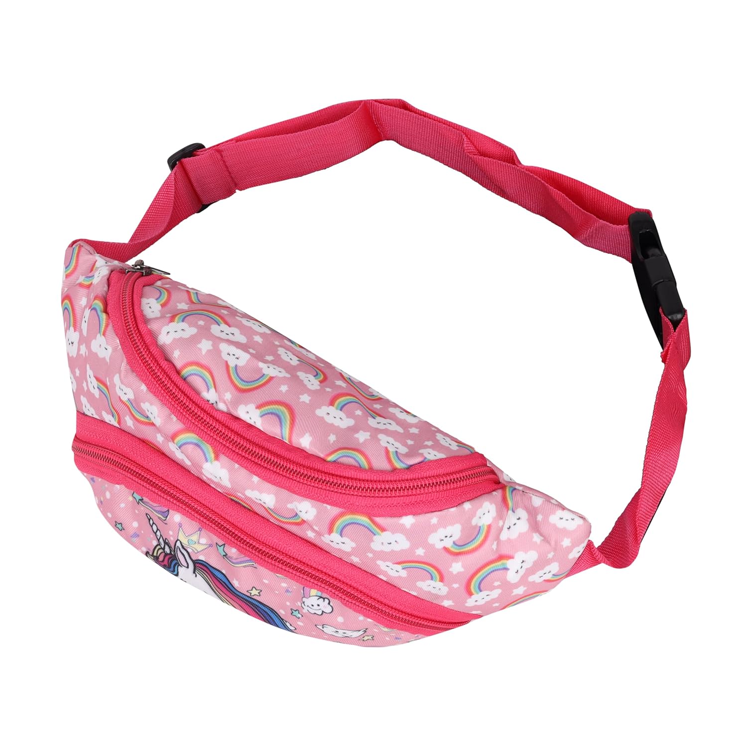 Echo BoomersPink Unicorn Print t Waist Bag – Multi-Purpose Belt Bag, Hip Bag, Crossbody Travel Pouch for Men, Women, Kids – Stylish, Lightweight, and Durable Waist Pack for Travel, Sports, Hiking