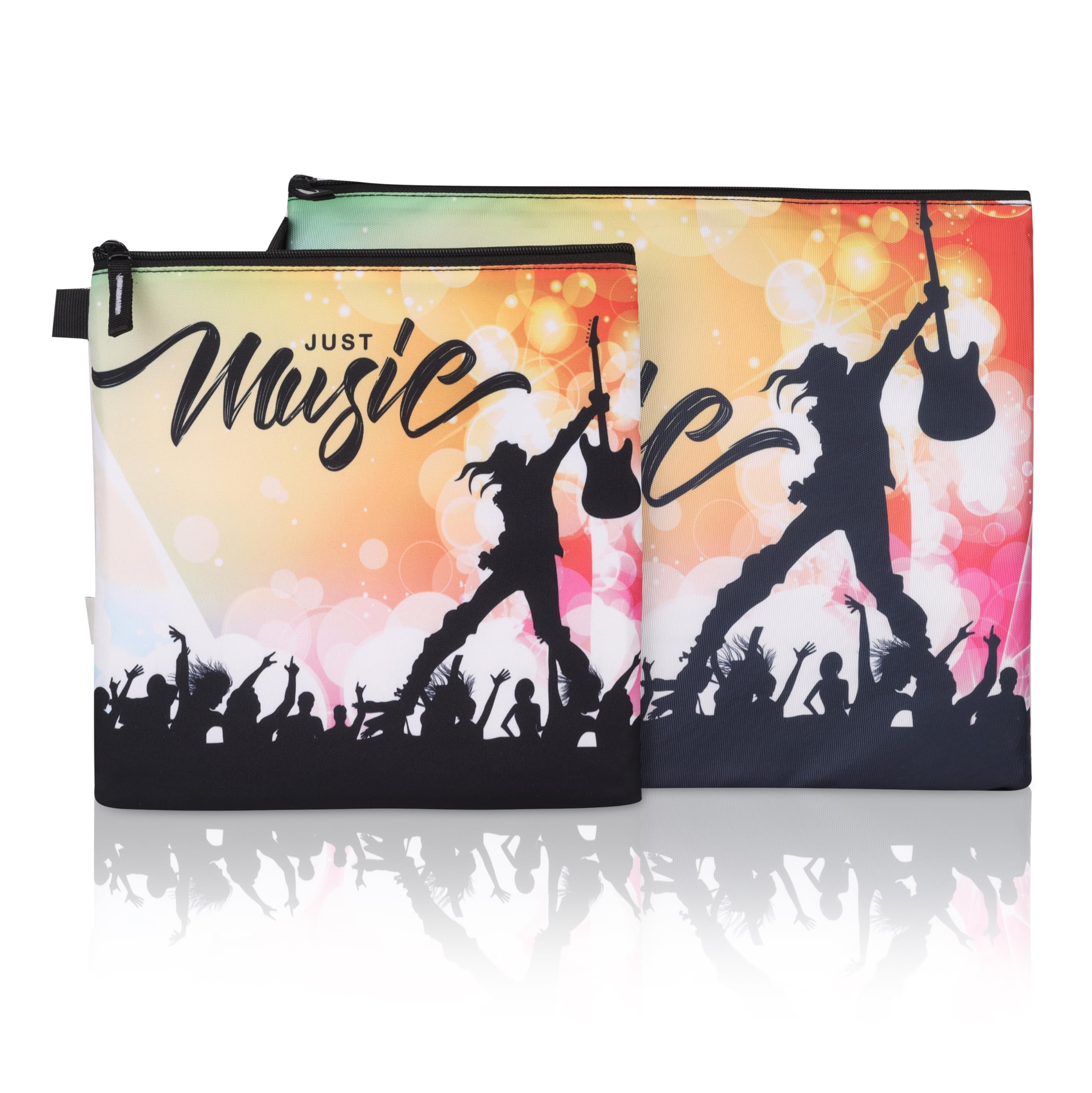 Echo Boomers Music Concert Theme Printed Twin Folder Set | Padded & Waterproof | A4 Document Holder & Tablet Sleeve | Stylish & Protective