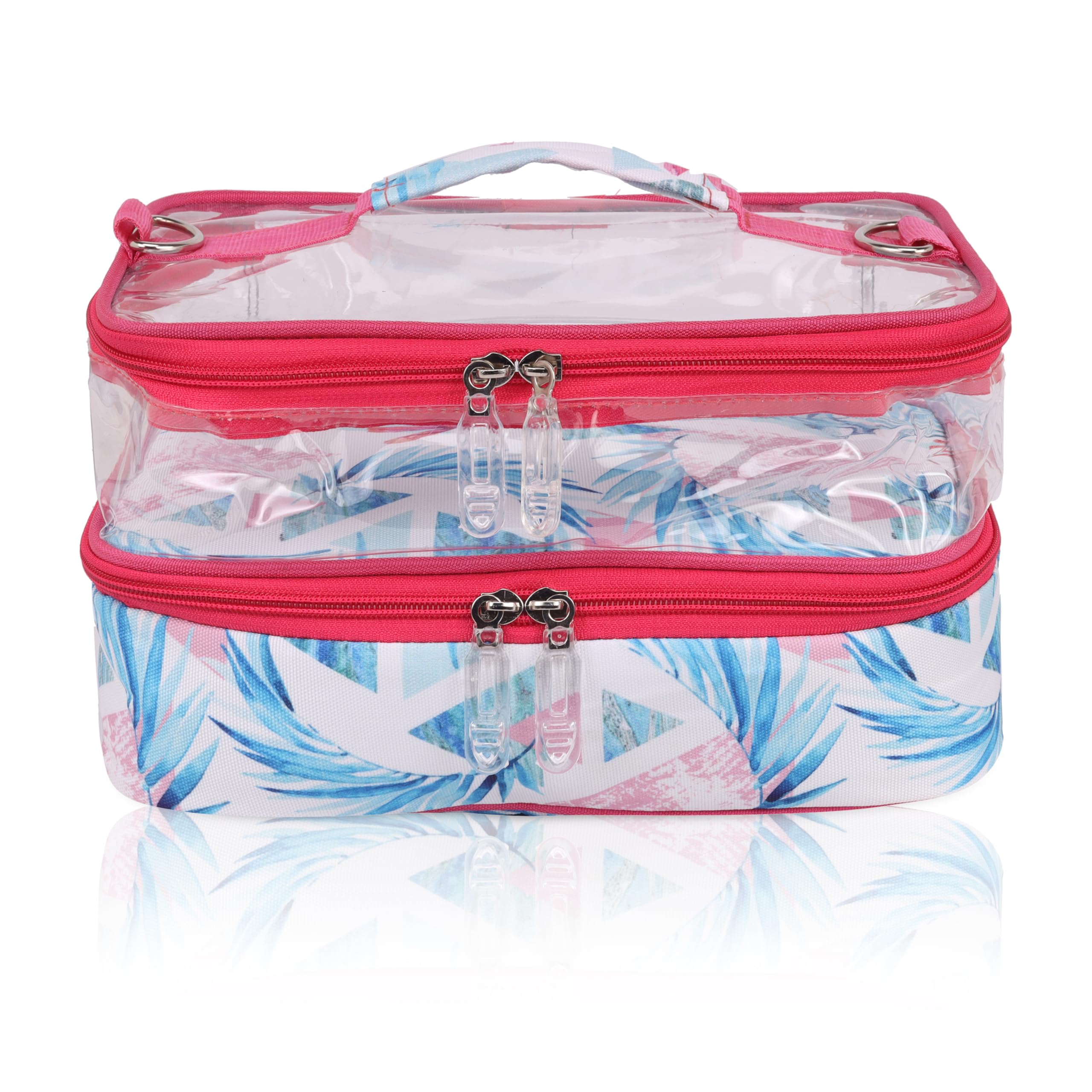 Echo Boomers Clouds Print Large Double-Decker Insulated Lunch Bag with Multi-Zipper Pockets