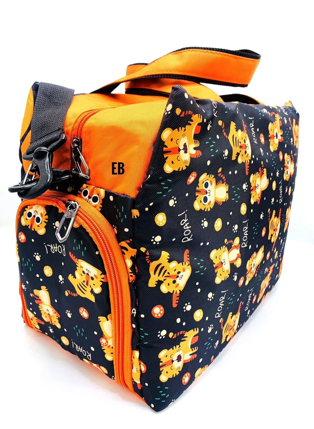 Echo Boomers Red Tiger Printed Travel Duffle Bag | Multipurpose Sling Bag with Separate Shoe & Laundry Compartment | Perfect for Kids, Men & Women | Lightweight, Durable, & Stylish Travel Companion