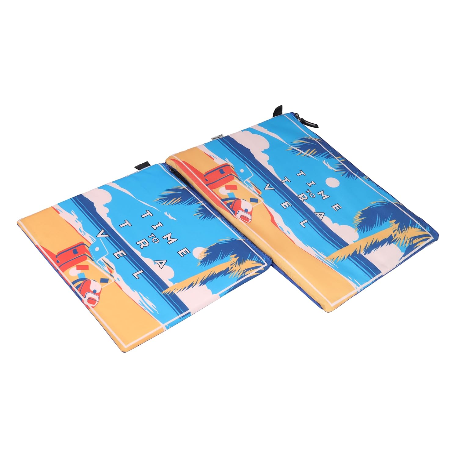 Echo Boomers Beach Printed Design Twin Folder Set | Padded & Waterproof | A4 Document Holder & Tablet Sleeve | Stylish & Protective