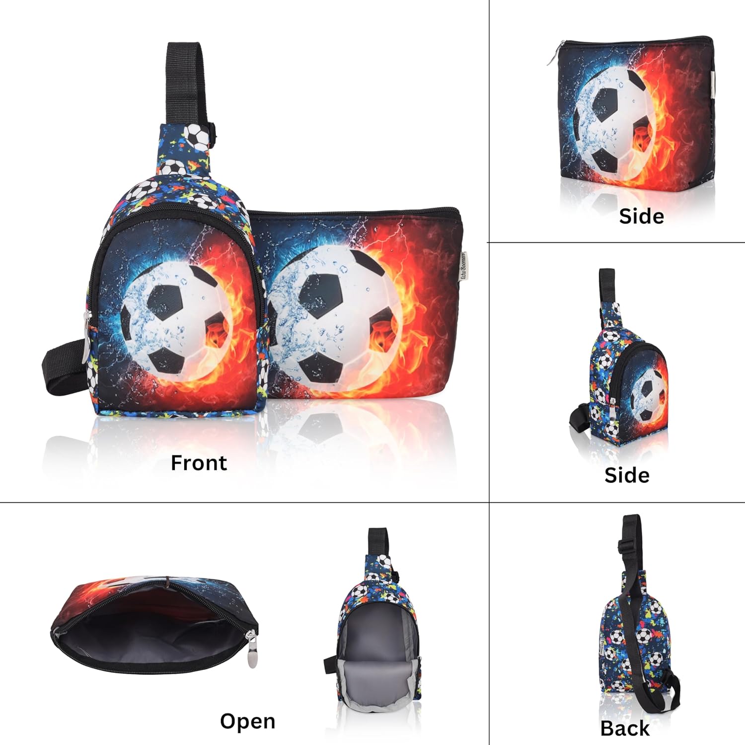 Echo Boomers Football Printed Crossbody Sling Bag | Adjustable Backpack, Waterproof, Anti-Theft, Lightweight, Travel & Outdoor Adventure Gear