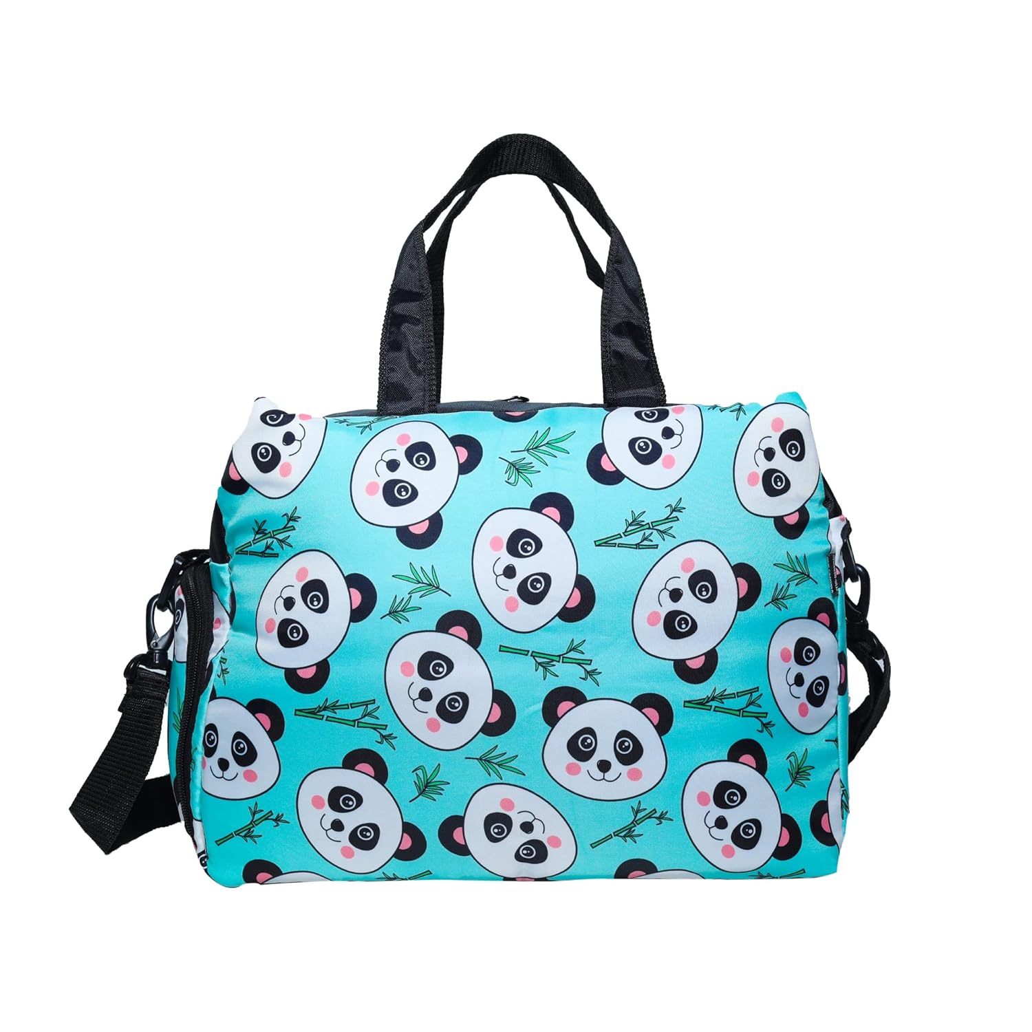 Echo Boomers Blue Panda Printed Travel Duffle Bag | Multipurpose Sling Bag with Separate Shoe & Laundry Compartment | Perfect for Kids, Men & Women | Lightweight, Durable, & Stylish Travel Companion