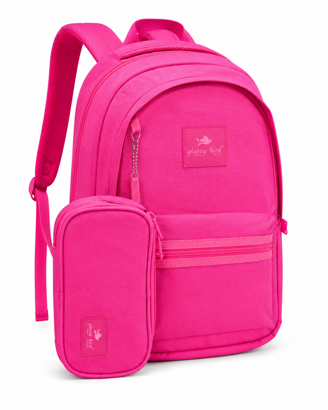 Echo Boomers Glossy Bird Everyday Backpack with Pencil Pouch| Water-Resistant Backpack for School, College, Office & Travel | Lightweight with Multiple Compartments