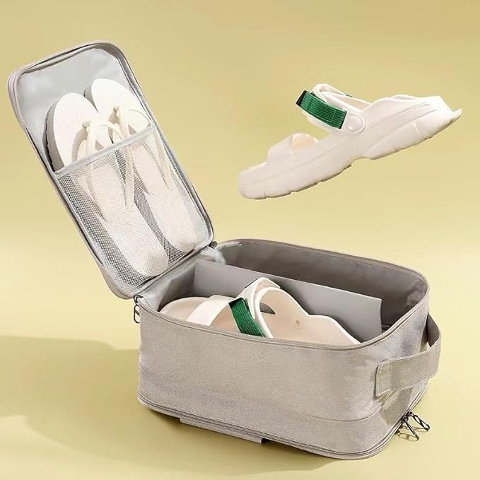 Echo Boomers Travel Shoe Bags Multipurpose Portable Travelling Shoe Holder Storage Bag Footwear Organiser Pouch (Black)