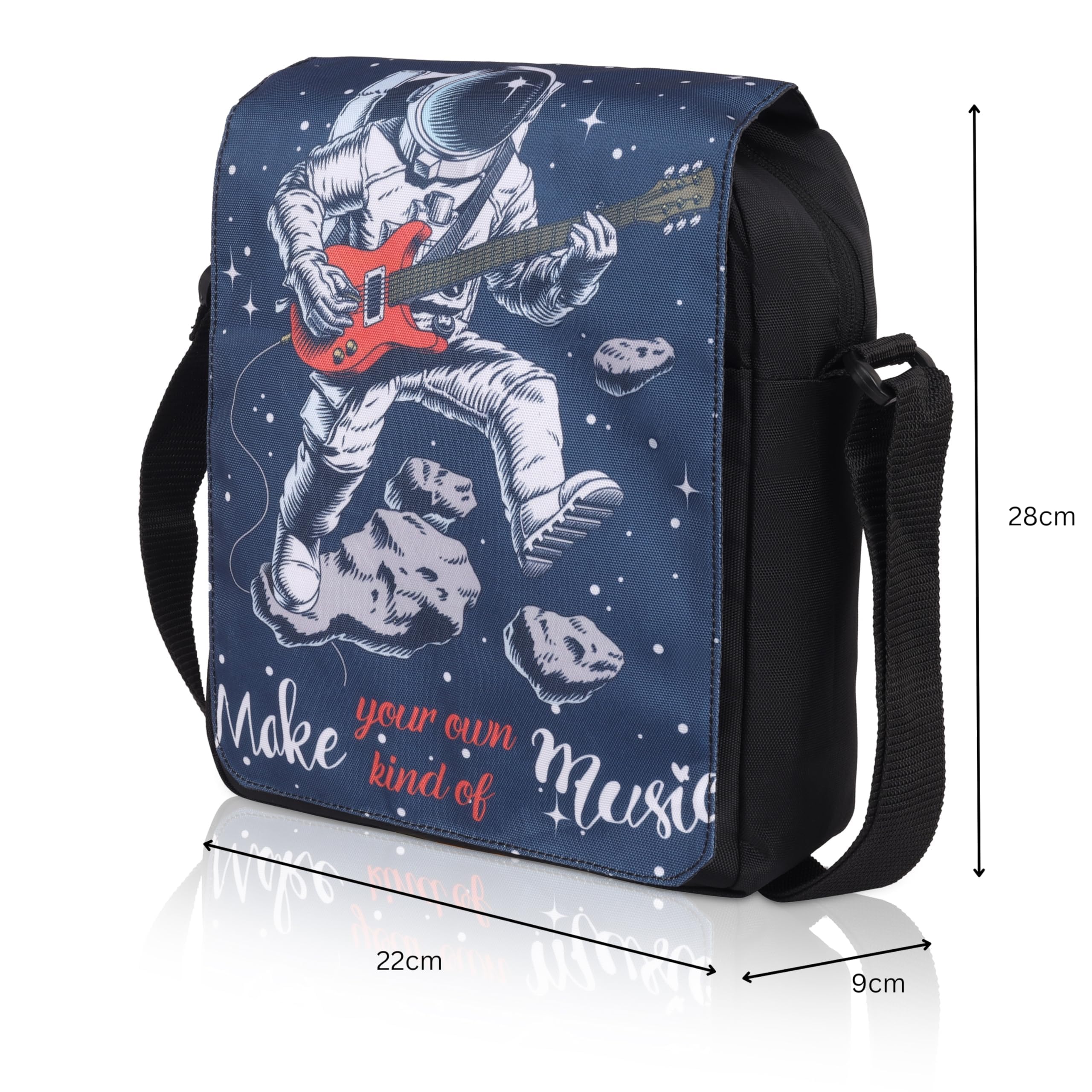 Echo Boomers Astronaut Printed Adjustable Shoulder Strap | Water-Resistant | Anti-Theft Design | Compact & Lightweight Sling