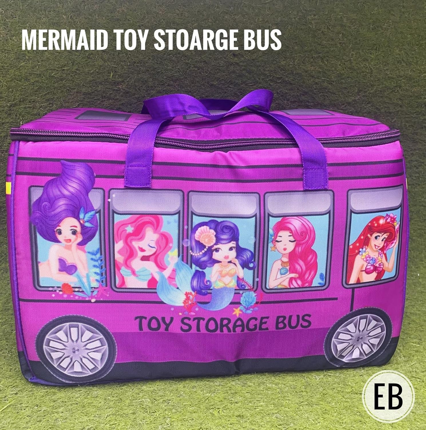 ECHO BOOMERS Mermaid Toy Storage Box with Lid & Laundry Basket for Clothes