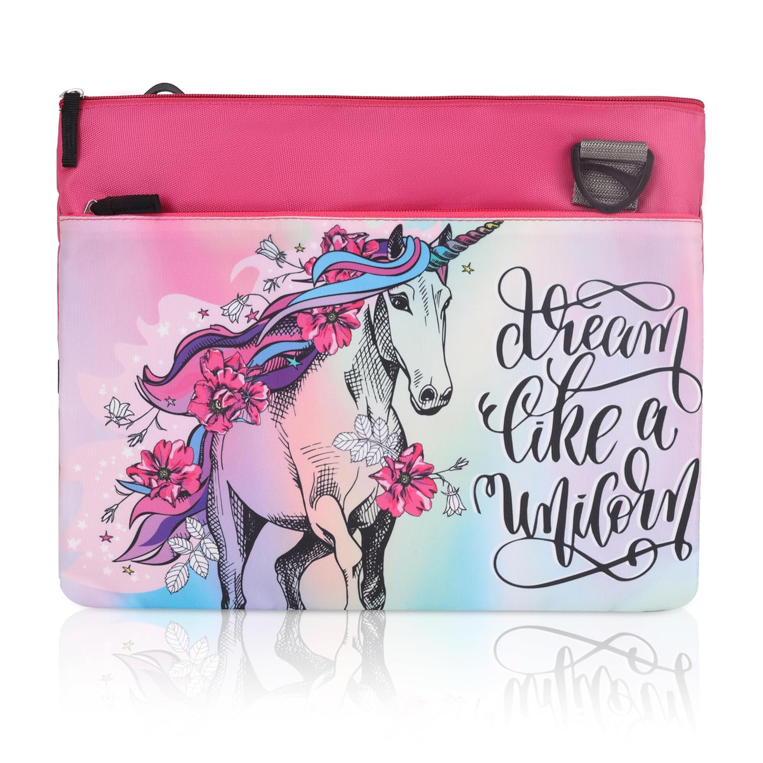 Echo Boomers Unicorn Printed Exam & Activity Sling Bag | 3 Compartments | Cushioned & Detachable Strap | Ideal for Outdoor Travel