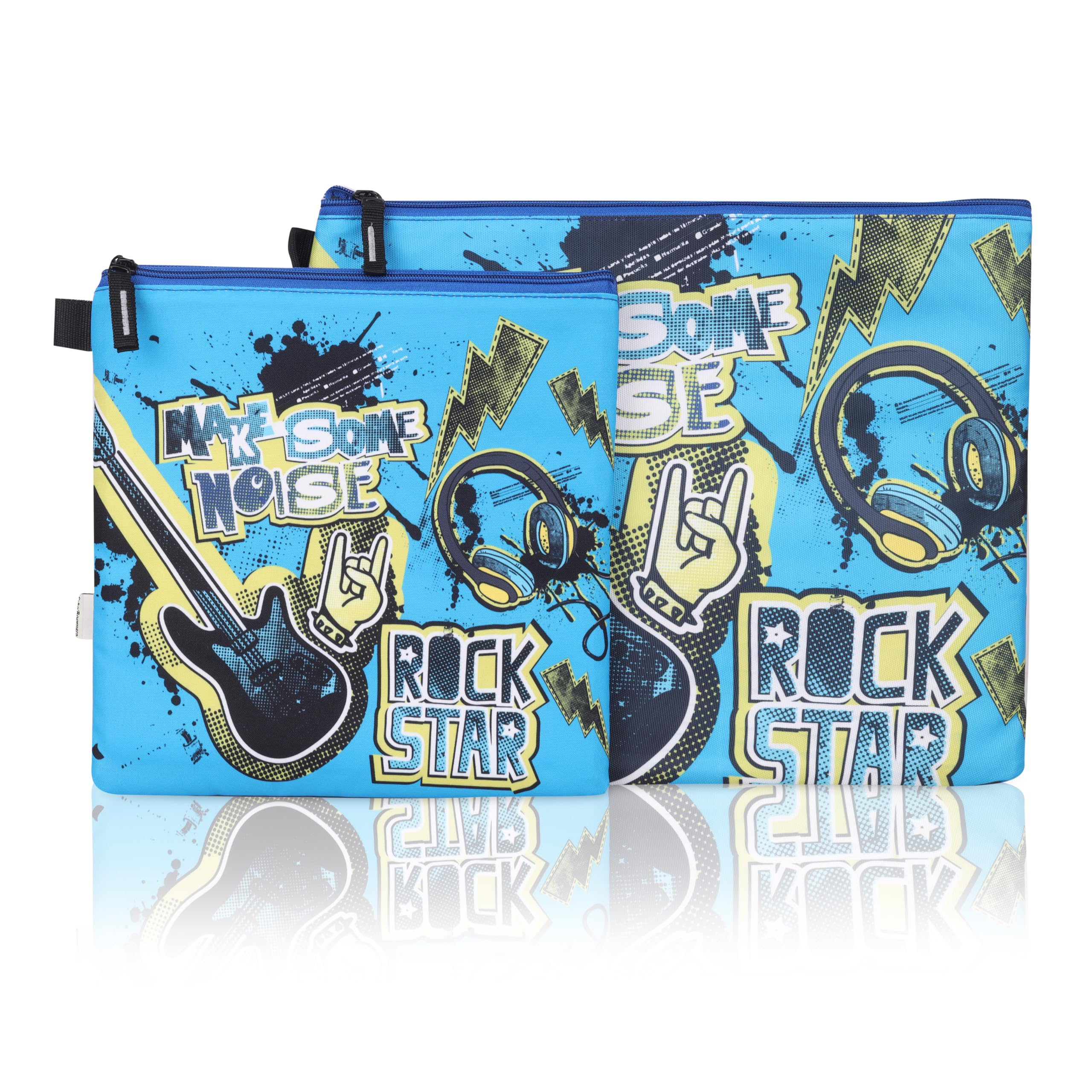 Echo Boomers Music Concert Theme Printed Twin Folder Set | Padded & Waterproof | A4 Document Holder & Tablet Sleeve | Stylish & Protective