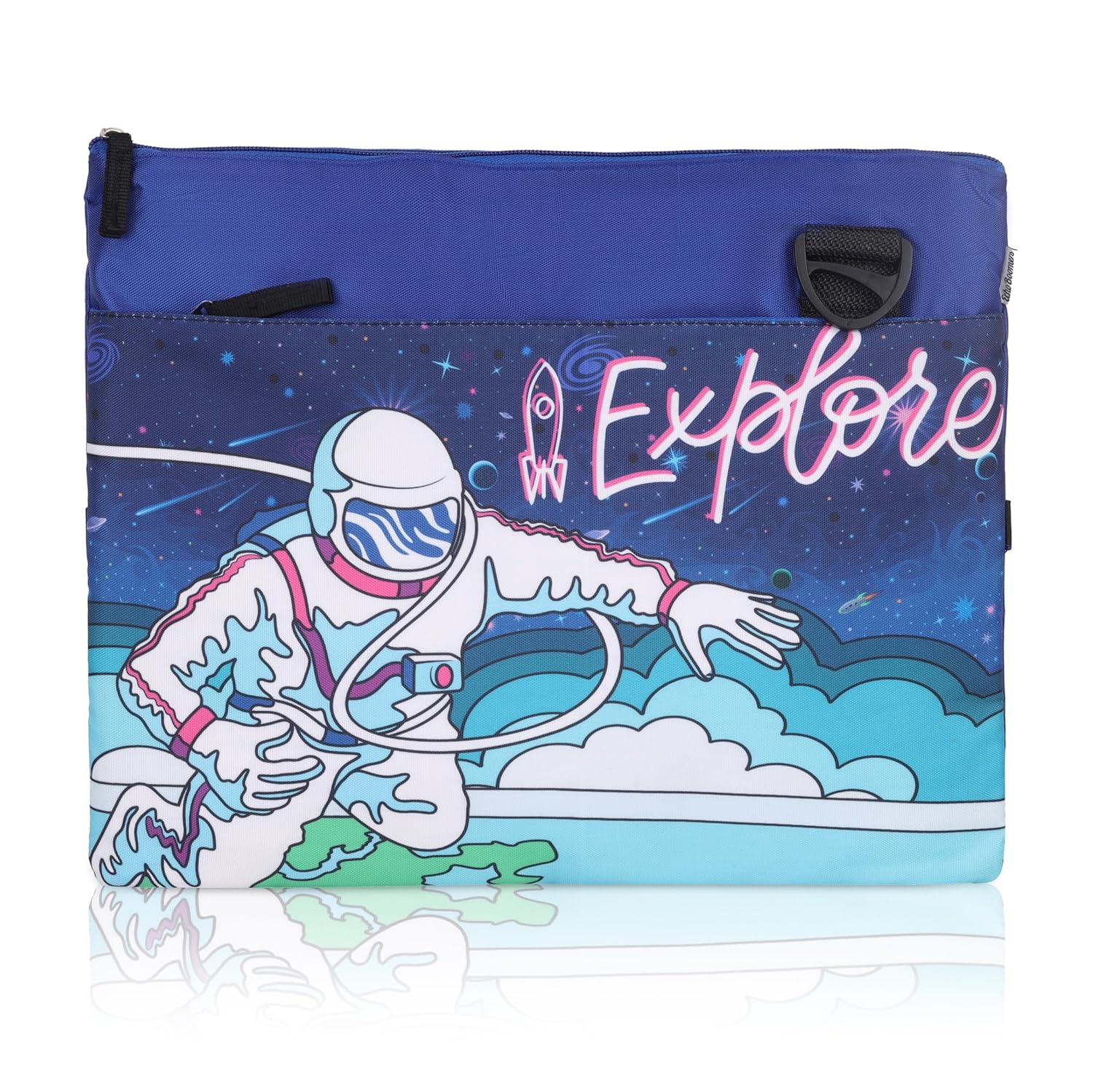 Echo Boomers Astronaut Explore theme Printed Exam/Activity Sling Bag | 3 Compartments | Cushioned & Detachable Strap | Ideal for Outdoor Travel