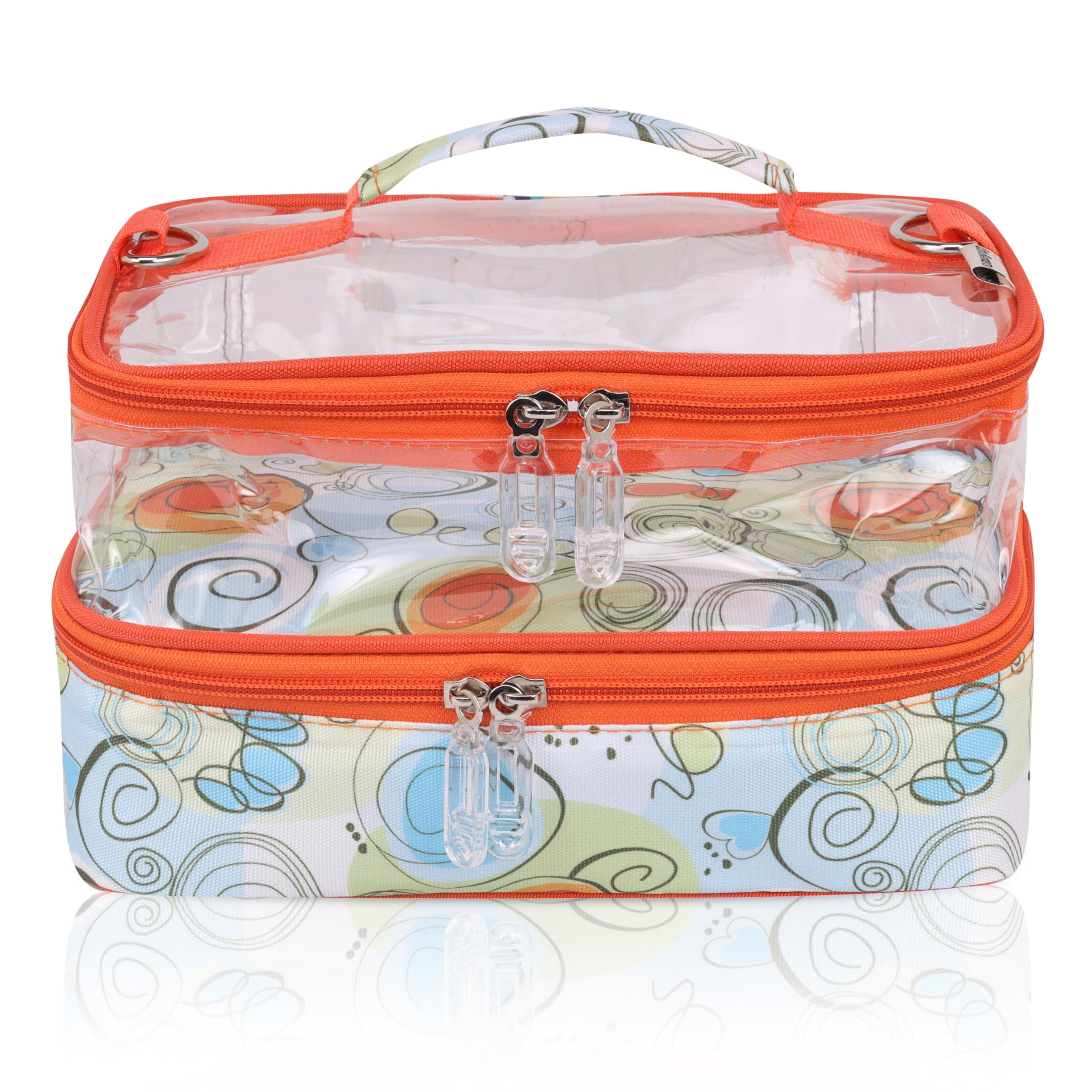 Echo Boomers Clouds Print Large Double-Decker Insulated Lunch Bag with Multi-Zipper Pockets