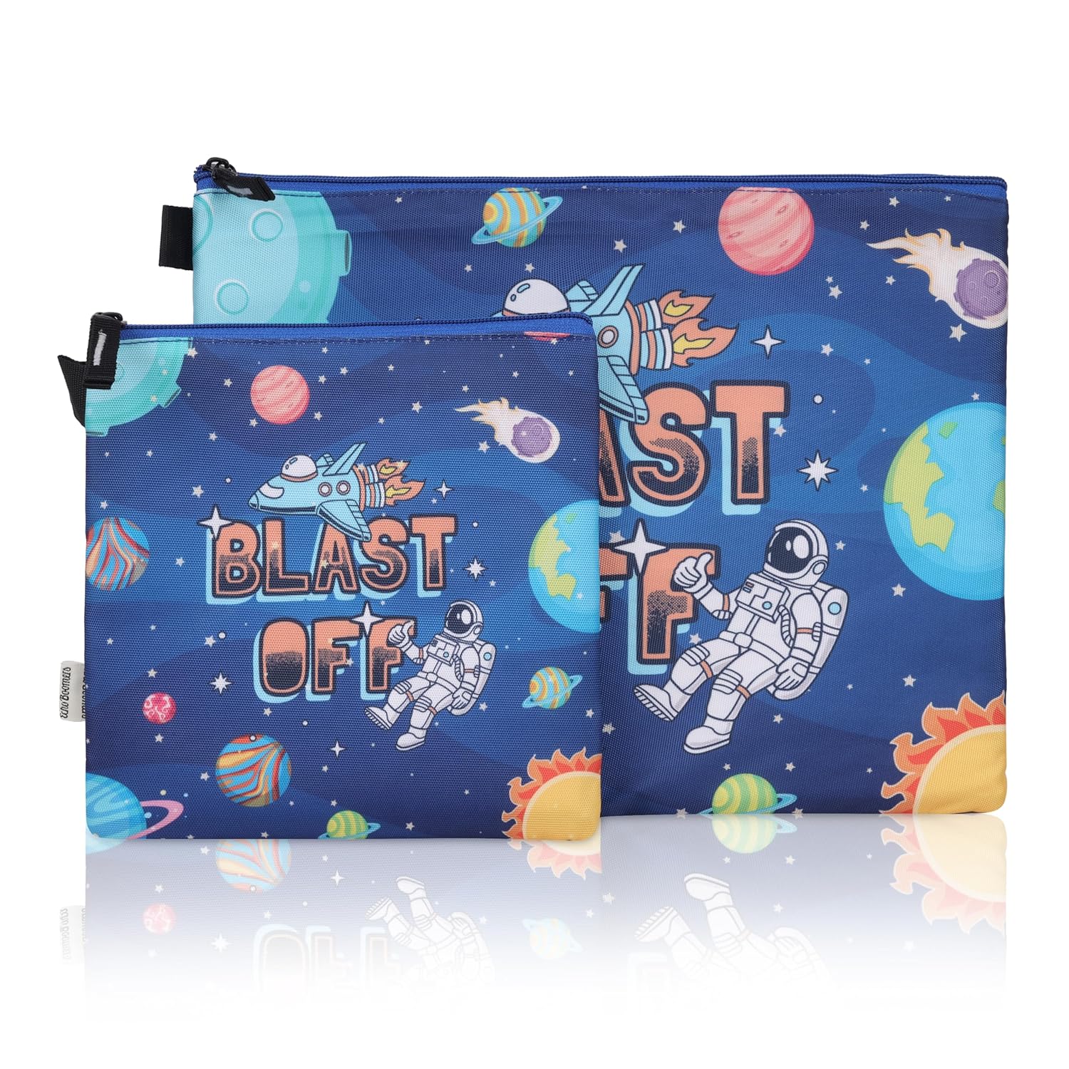 New Twin Astronaut in Space Printed Combo Folder Set Jr. | A4 & Mini Water-Resistant Folders | Cushioned, Padded, Stylish & Washable | Perfect for Documents, Gadgets, Art Supplies