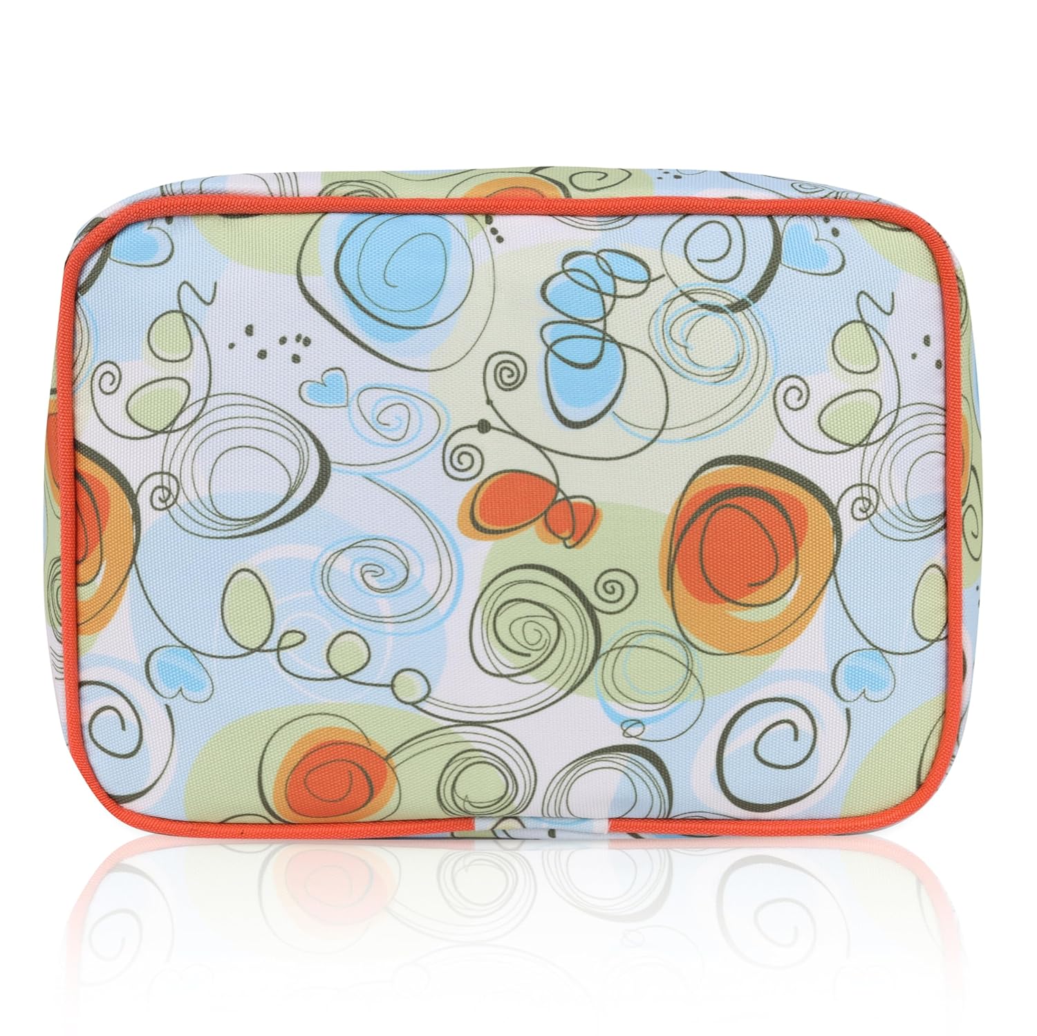 Echo Boomers Art Print Designed Small Double-Decker Insulated Lunch Bag with Multi-Zipper Pockets - Sky Blue