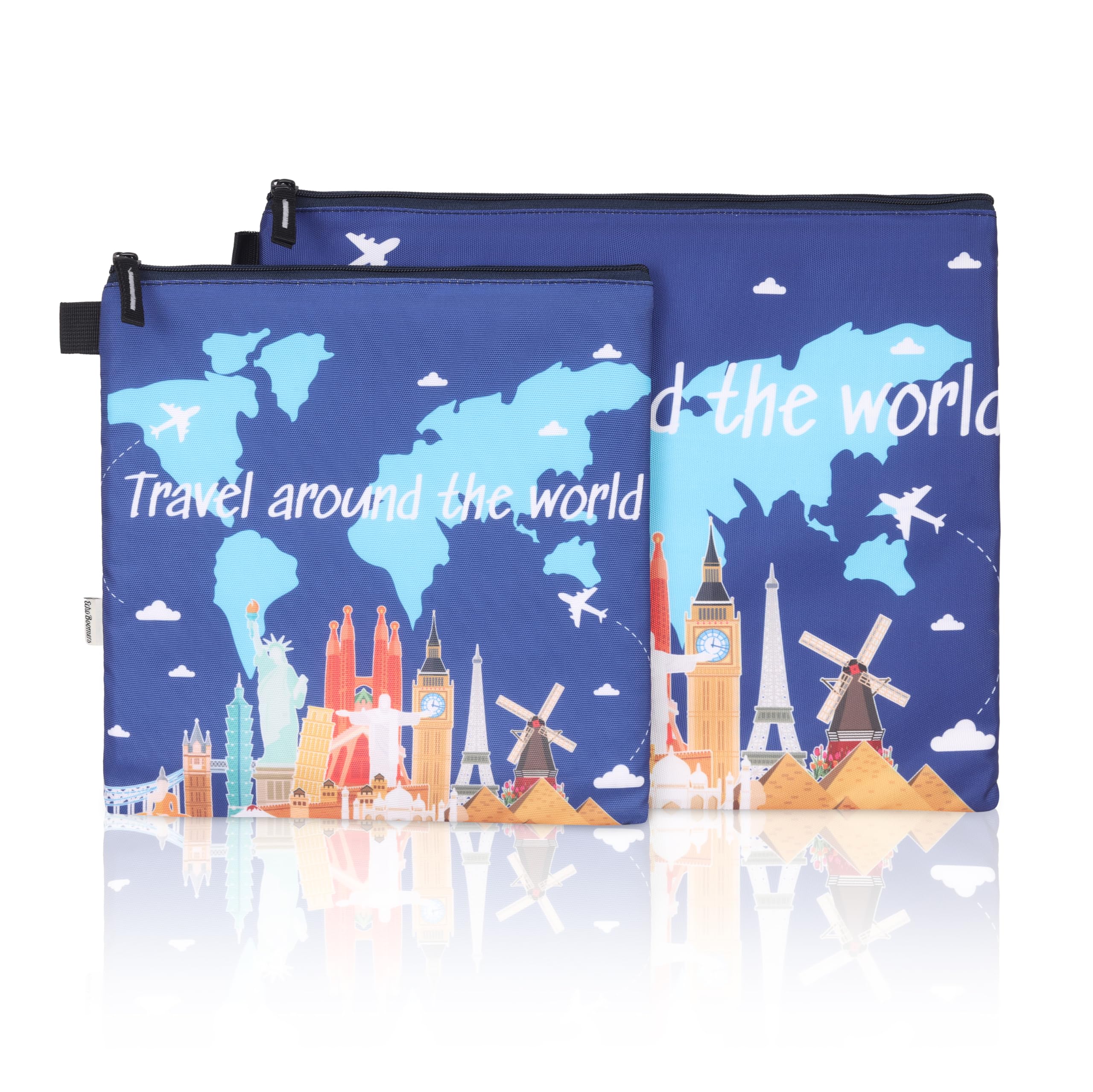 Echo Boomers Beach Printed Design Twin Folder Set | Padded & Waterproof | A4 Document Holder & Tablet Sleeve | Stylish & Protective