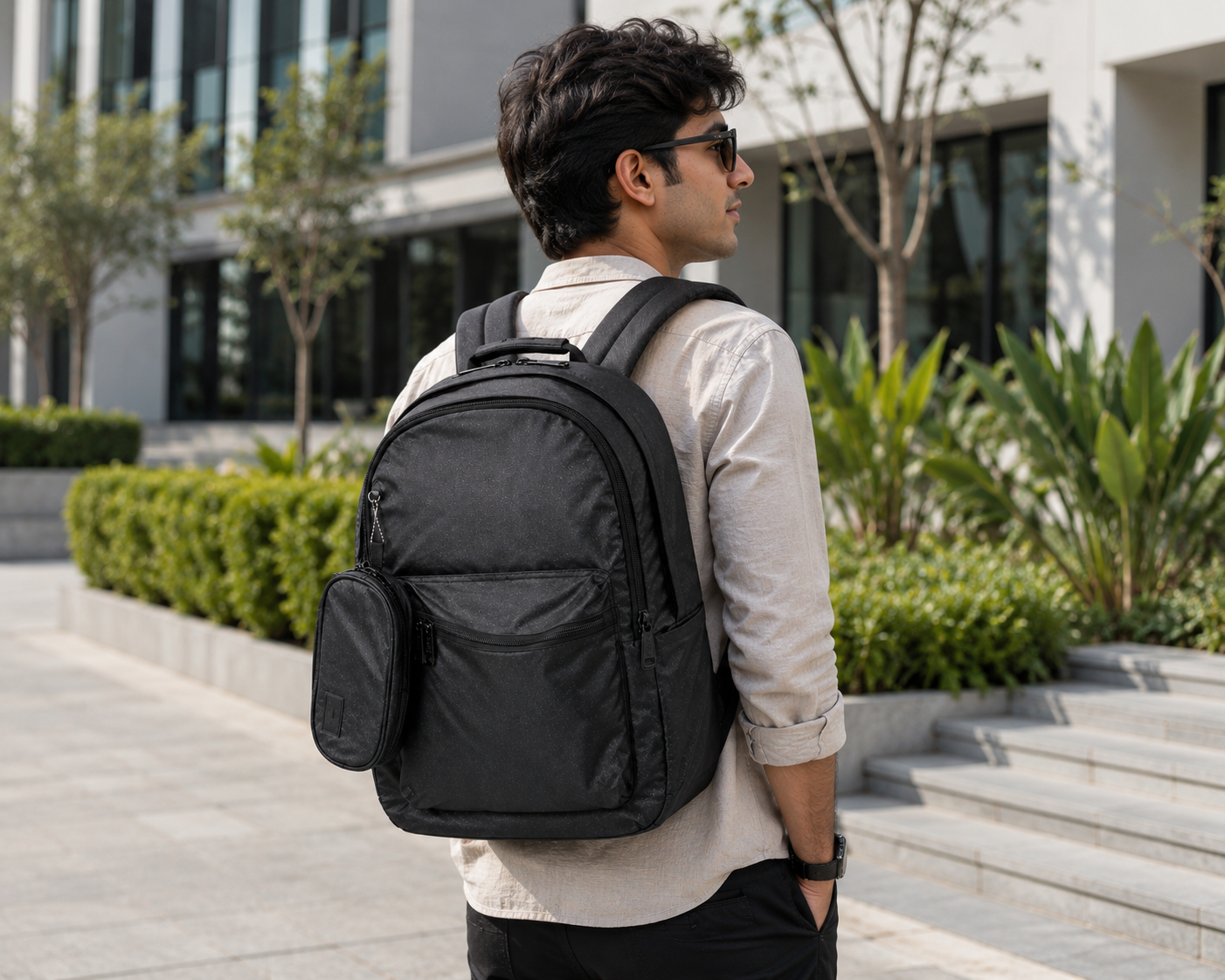 Echo Boomers Glossy Bird Everyday Backpack with Pencil Pouch| Water-Resistant Backpack for School, College, Office & Travel | Lightweight with Multiple Compartments