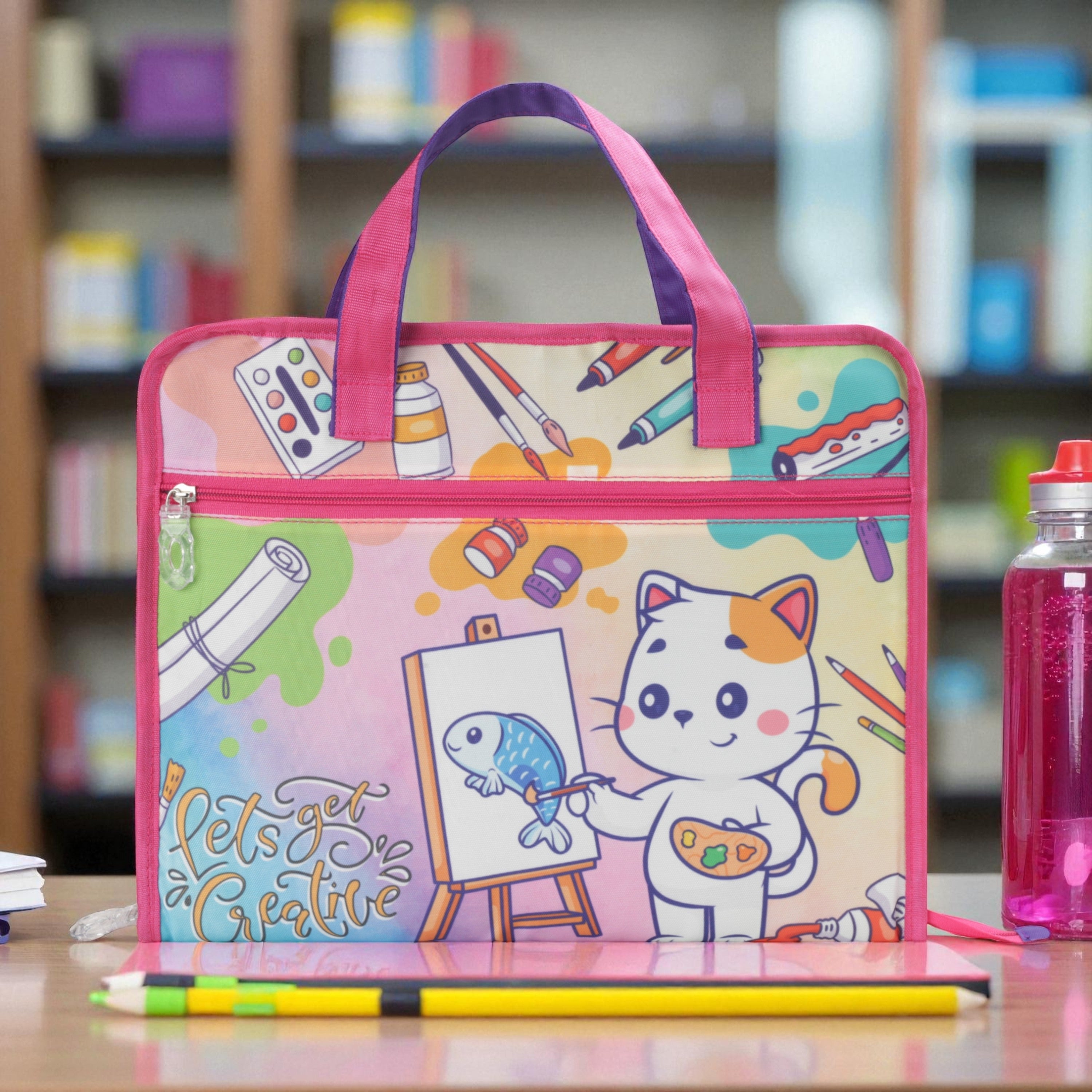 Echo Boomers A4 Kids Drawing Bag | Art & Stationery Organizer with Zipper Pocket