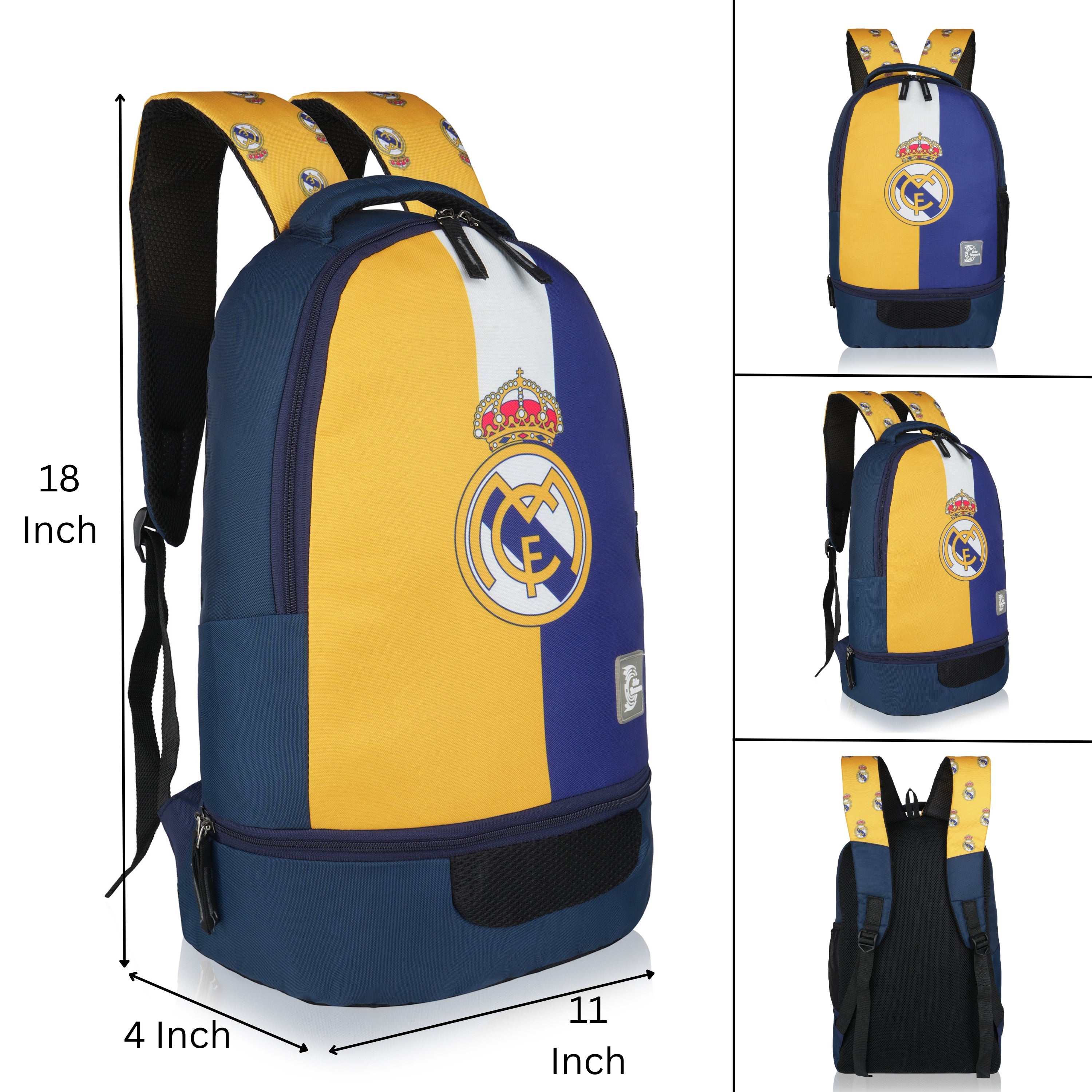 Echo Boomers Manchester United Sports Backpack with Separate Football Compartment | Student Sports Backpack with Adjustable Straps, Sturdy Handle & High Quality Zippers