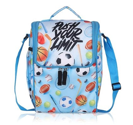 Echo Boomers Kids Lunch Bag with Round Table Mat Combo | Multi Print | Fun School Lunch Set for Boys & Girls