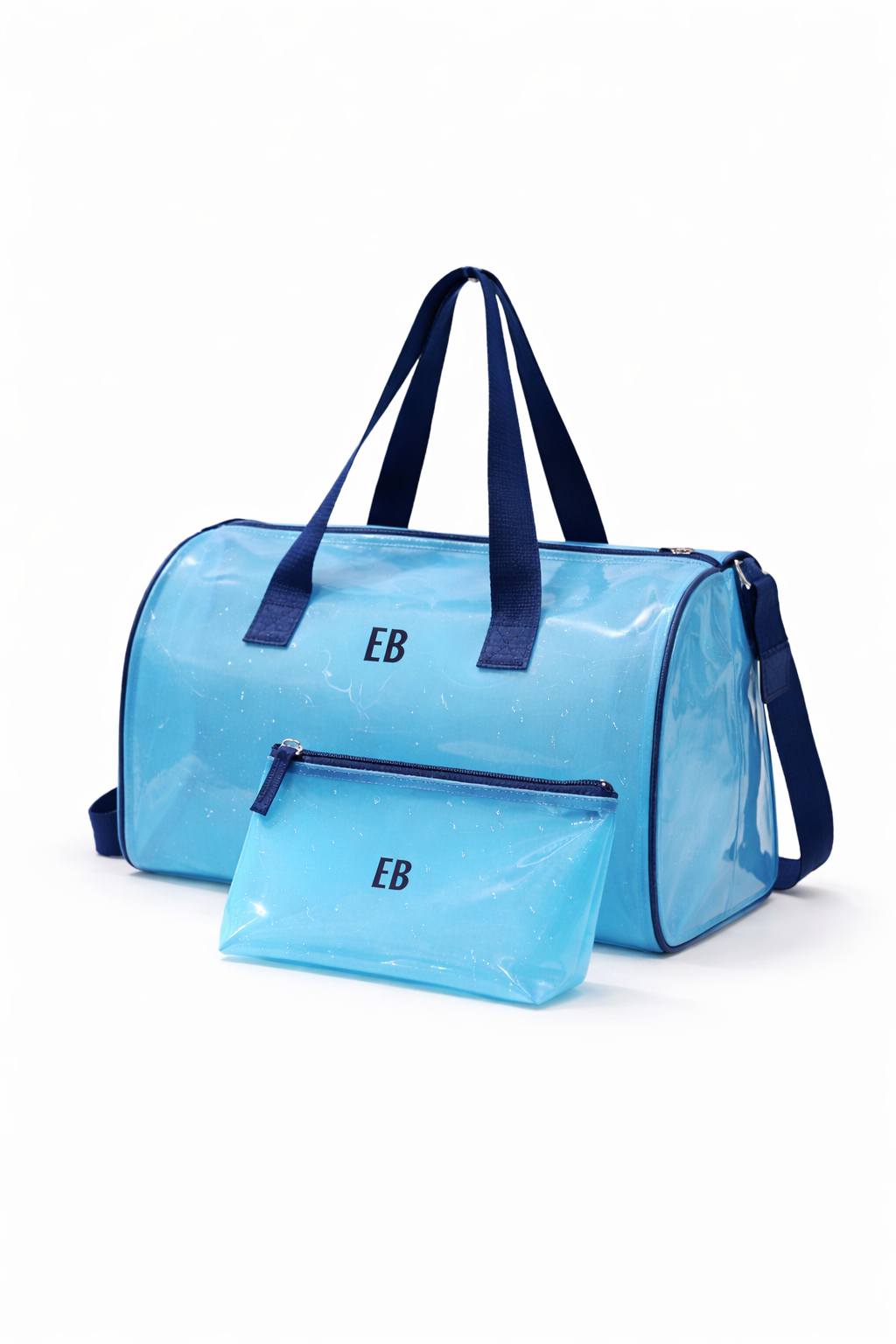 Echo Boomers Translucent PVC Premium Duffle Bag with Pouch | Premium Adjustable & Attractive Strap | Stylish & Travel-Friendly