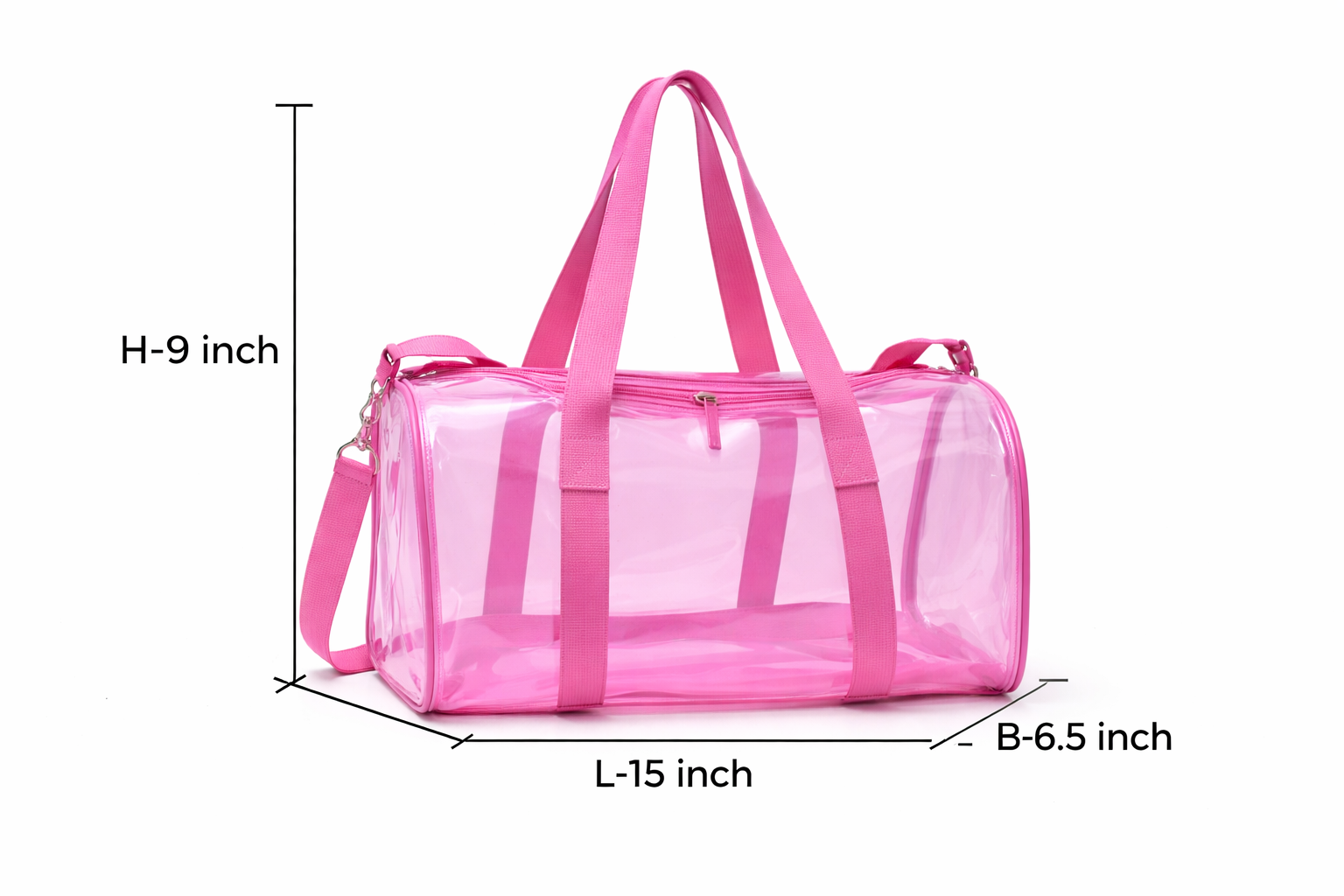 Echo Bommers Premium Translucent Charcoal Black Jelly Bag Pack of 3 with Duffle Bag Cross Body Bag and Pouch Waterproof Stylish Handbag for Women and Girls