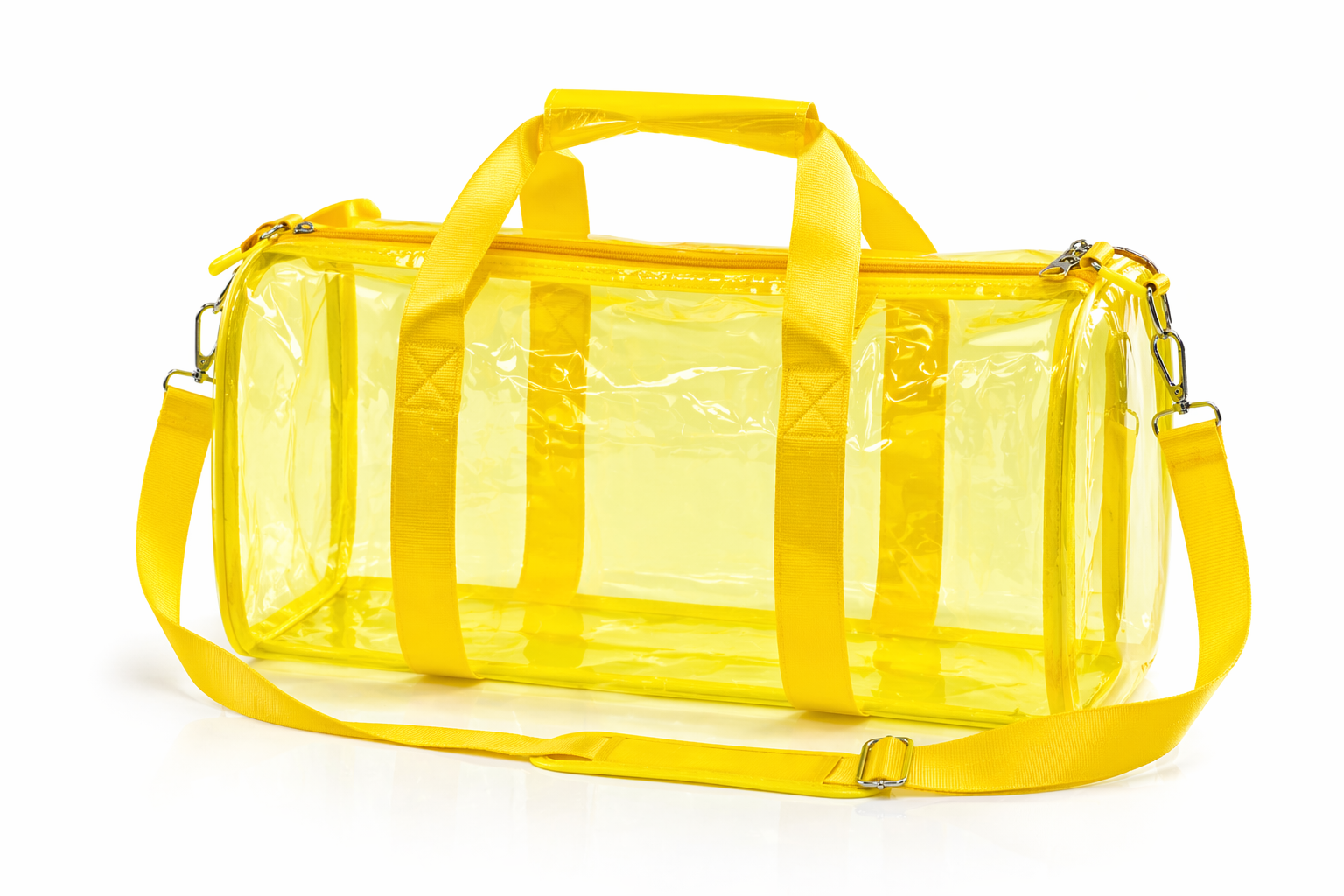 Echo Boomers Premium Orange PVC Transparent Bag Combo Set (3 pcs) – Duffel Bag, Mini Backpack & Pouch | Waterproof Travel, Gym & Toiletry Organizer for Men & Women