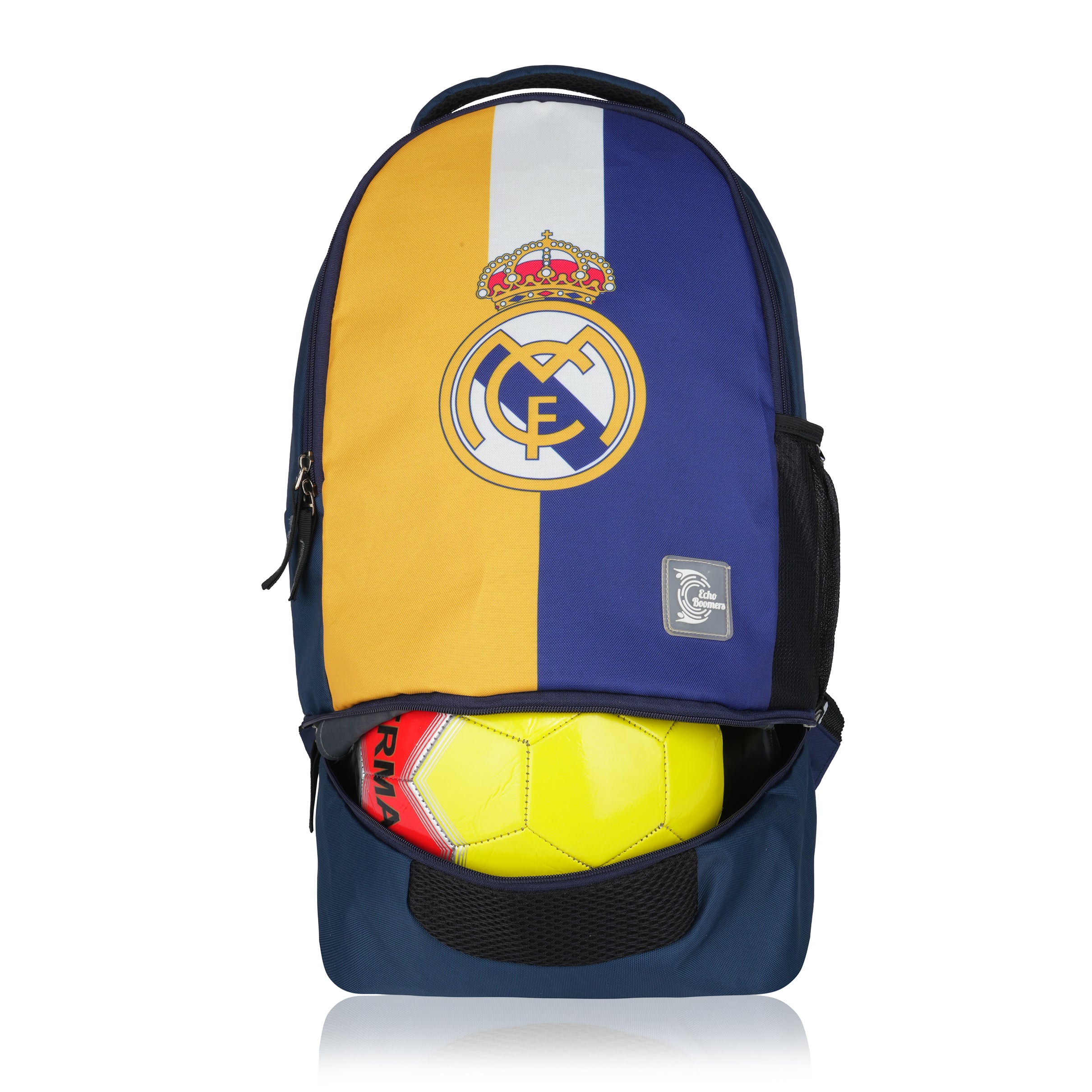 Echo Boomers Manchester United Sports Backpack with Separate Football Compartment | Student Sports Backpack with Adjustable Straps, Sturdy Handle & High Quality Zippers