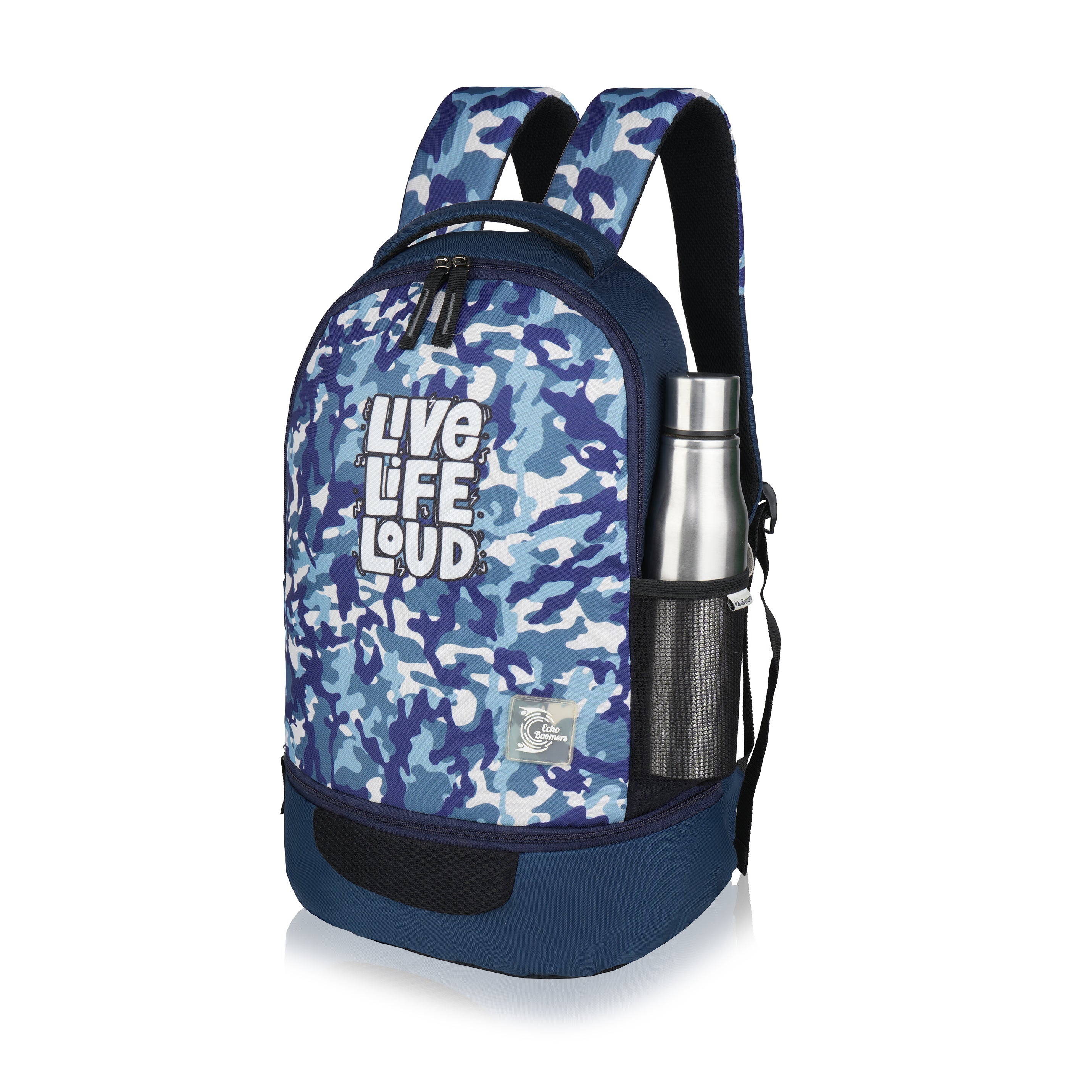 Echo Boomers Manchester United Sports Backpack with Separate Football Compartment | Student Sports Backpack with Adjustable Straps, Sturdy Handle & High Quality Zippers