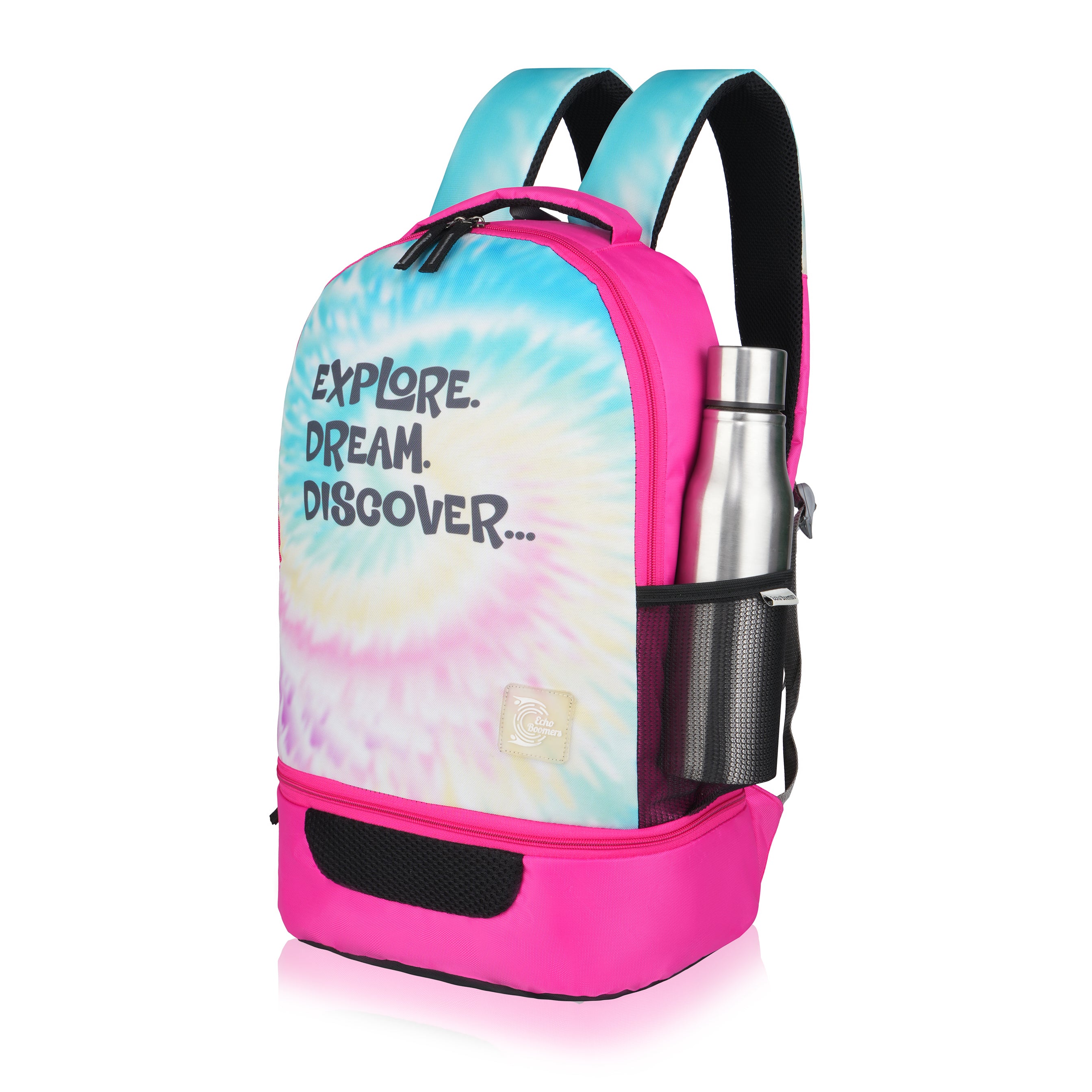 Echo Boomers Manchester United Sports Backpack with Separate Football Compartment | Student Sports Backpack with Adjustable Straps, Sturdy Handle & High Quality Zippers