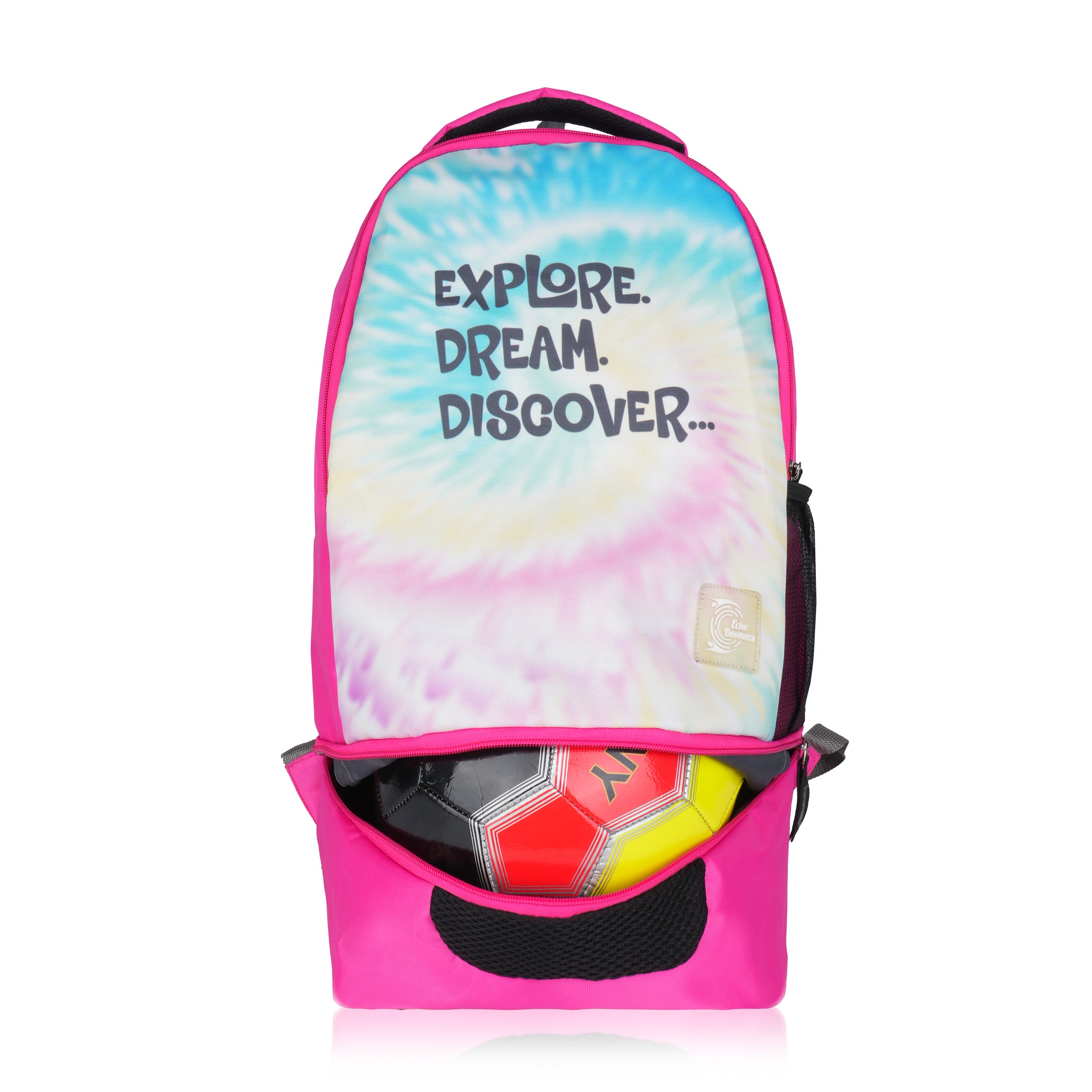 Echo Boomers Manchester United Sports Backpack with Separate Football Compartment | Student Sports Backpack with Adjustable Straps, Sturdy Handle & High Quality Zippers