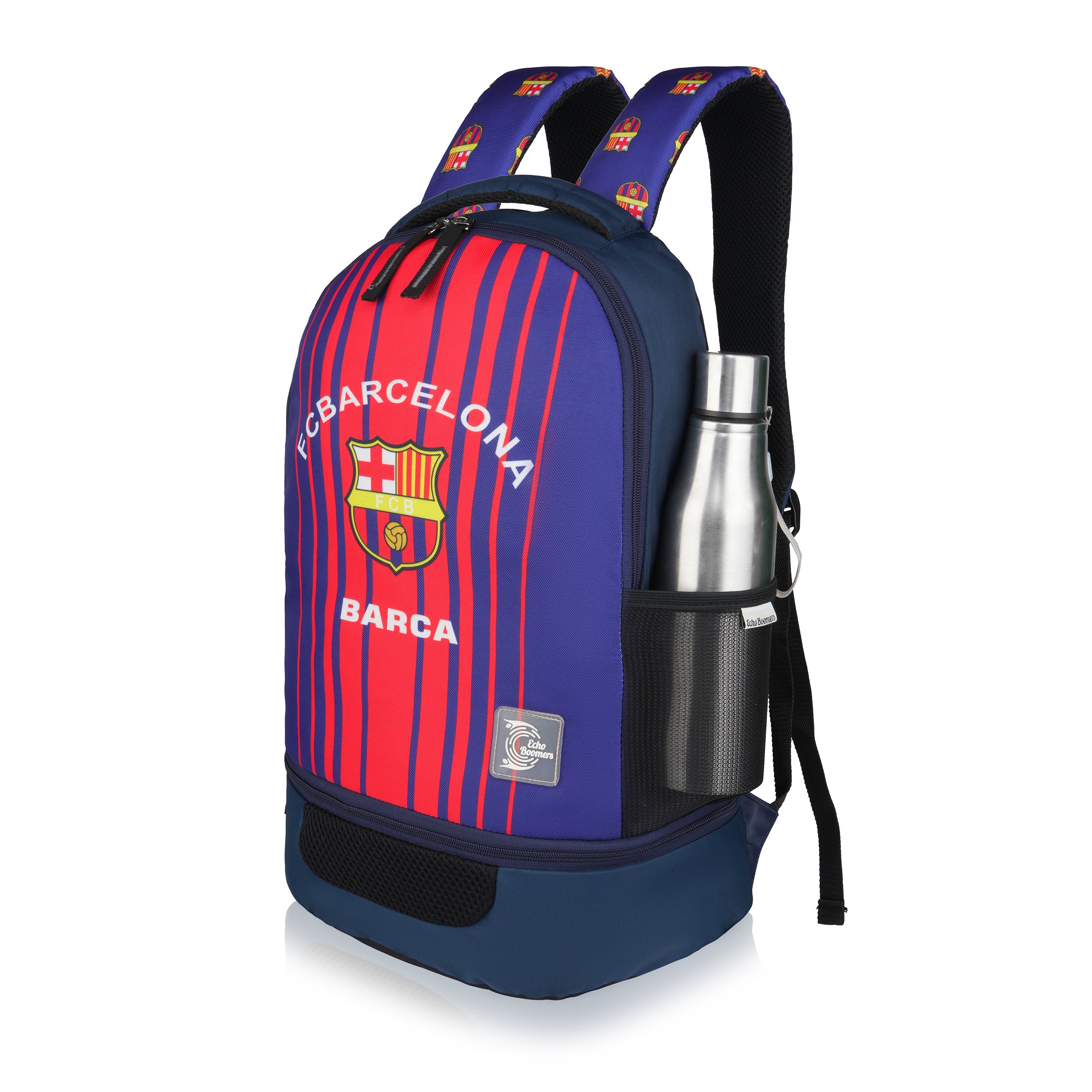 Echo Boomers Manchester United Sports Backpack with Separate Football Compartment | Student Sports Backpack with Adjustable Straps, Sturdy Handle & High Quality Zippers