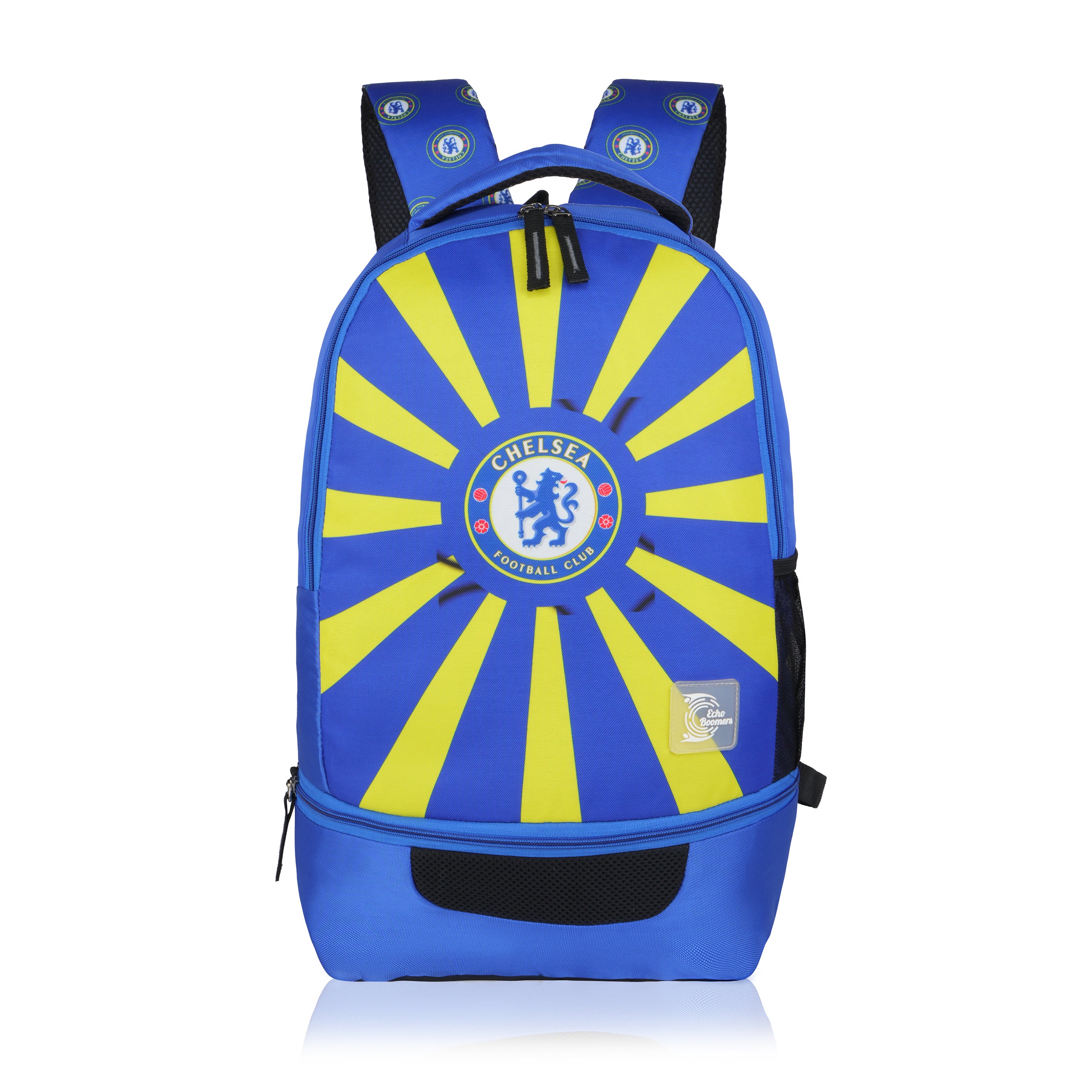 Echo Boomers Manchester United Sports Backpack with Separate Football Compartment | Student Sports Backpack with Adjustable Straps, Sturdy Handle & High Quality Zippers